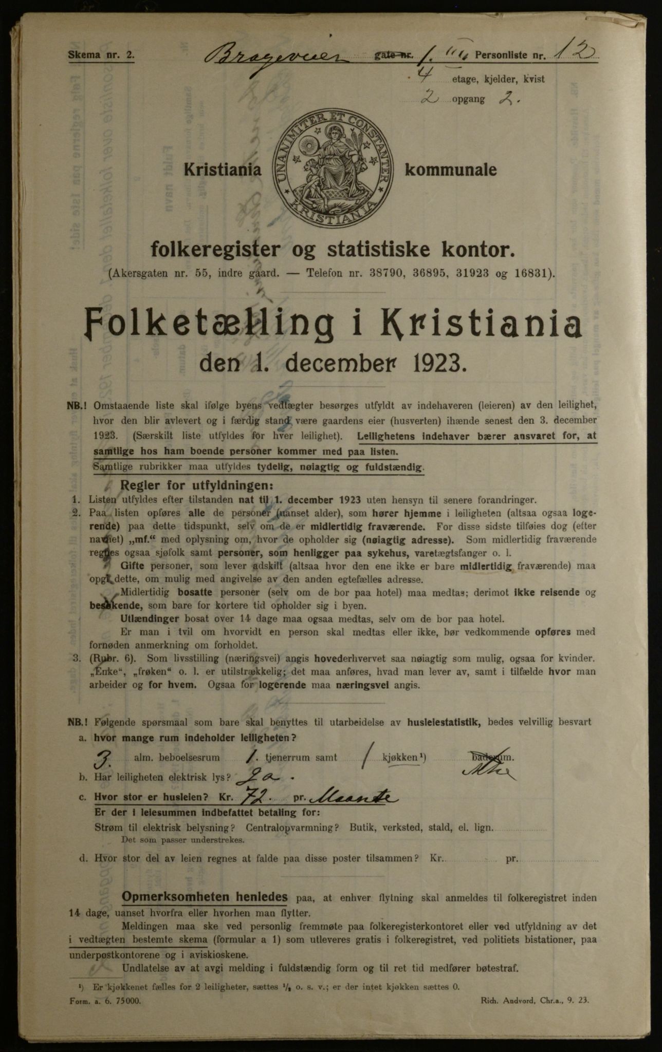 OBA, Municipal Census 1923 for Kristiania, 1923, p. 9149