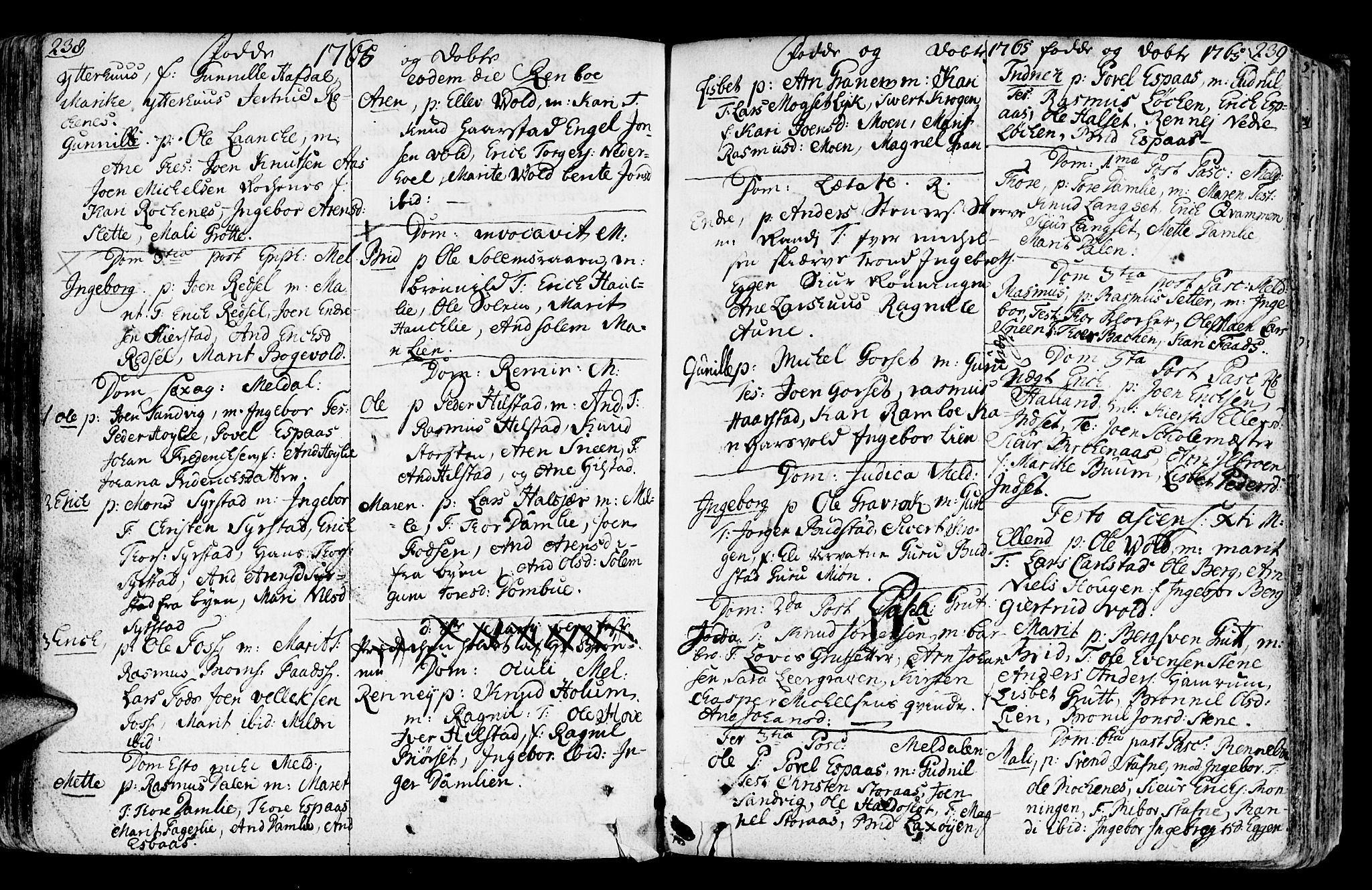 Ministerialprotokoller, klokkerbøker og fødselsregistre - Sør-Trøndelag, SAT/A-1456/672/L0851: Parish register (official) no. 672A04, 1751-1775, p. 238-239
