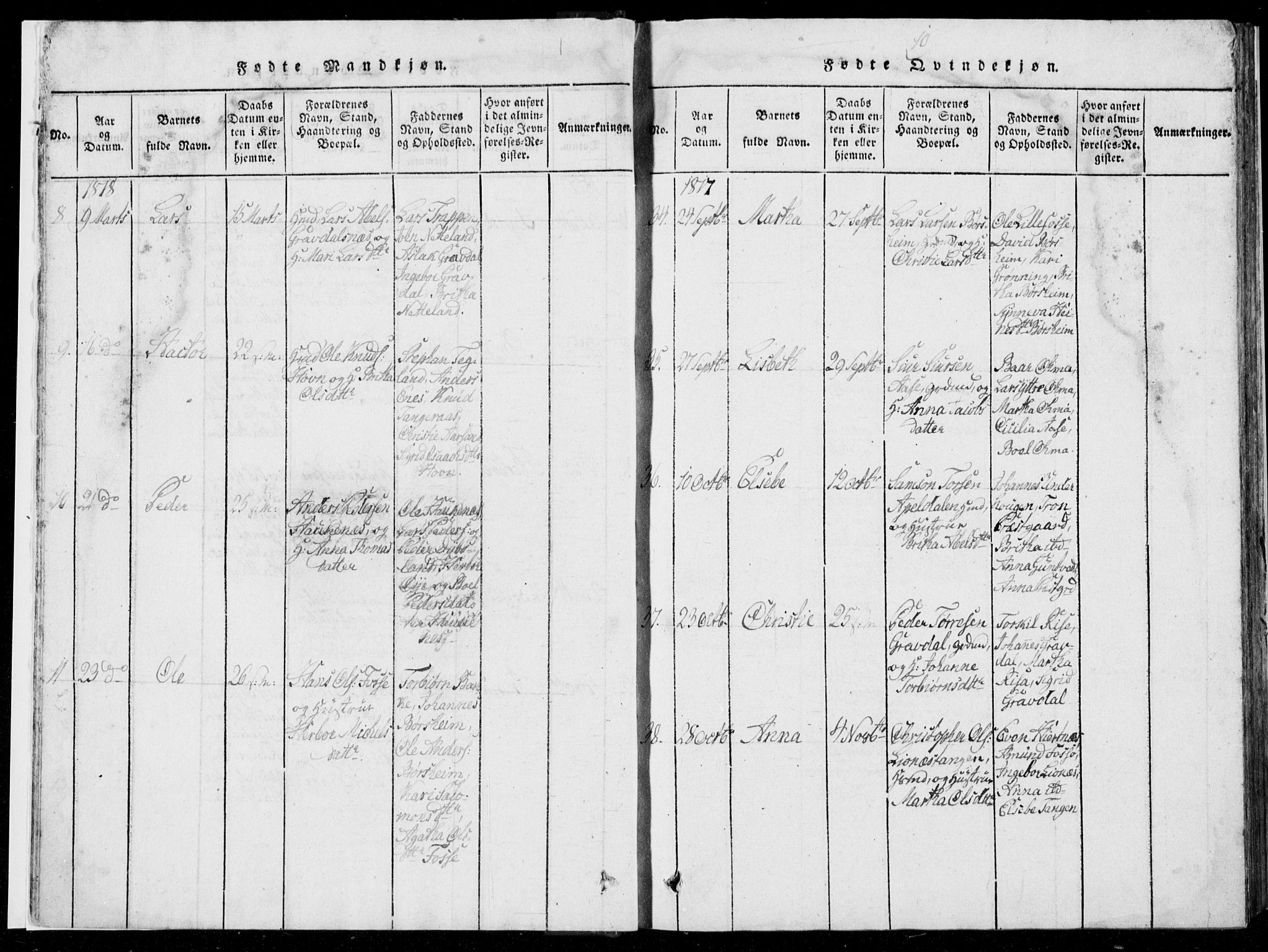 Strandebarm sokneprestembete, AV/SAB-A-78401/H/Hab: Parish register (copy) no. A  1, 1816-1826, p. 10