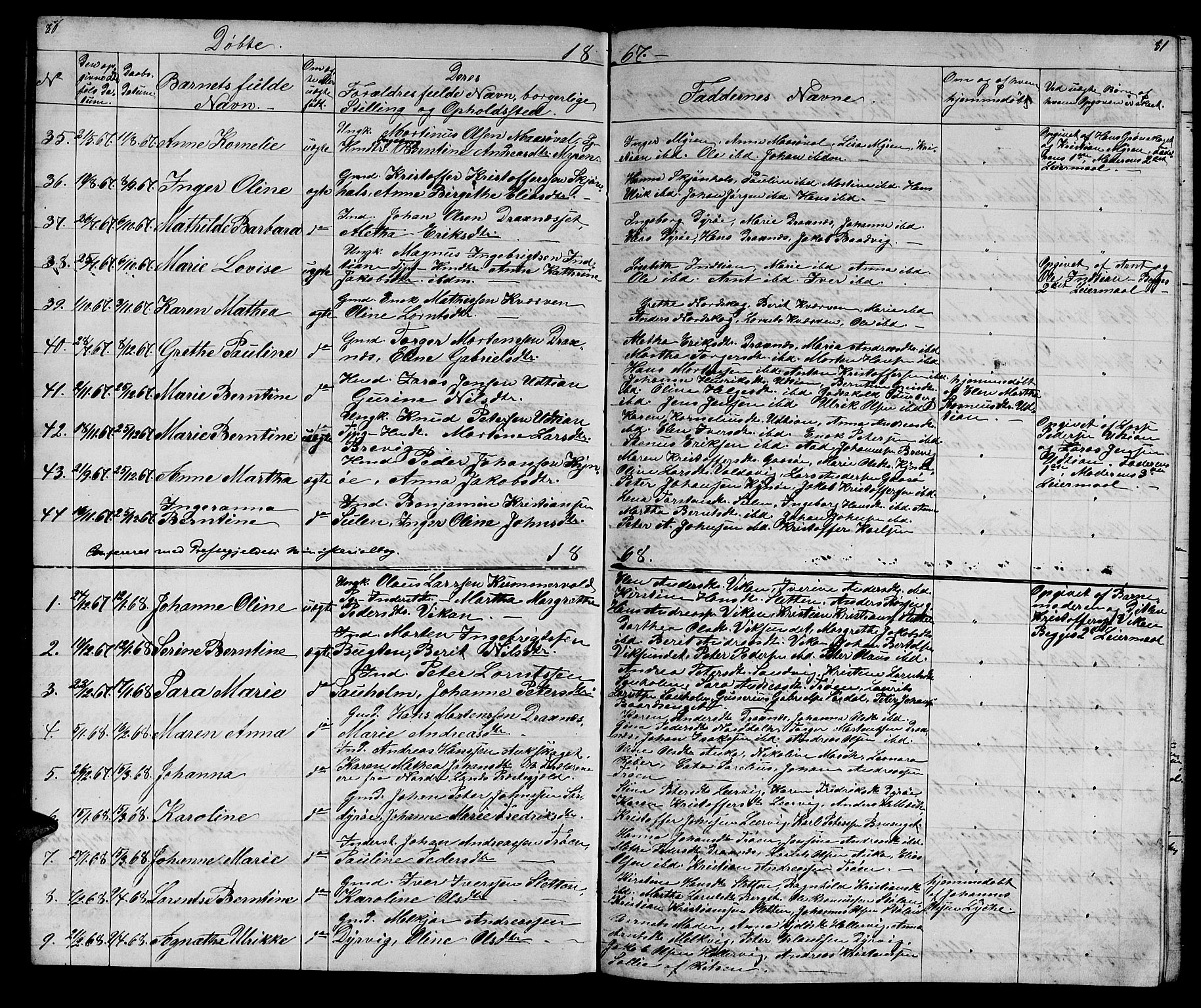 Ministerialprotokoller, klokkerbøker og fødselsregistre - Sør-Trøndelag, SAT/A-1456/640/L0583: Parish register (copy) no. 640C01, 1866-1877, p. 80-81