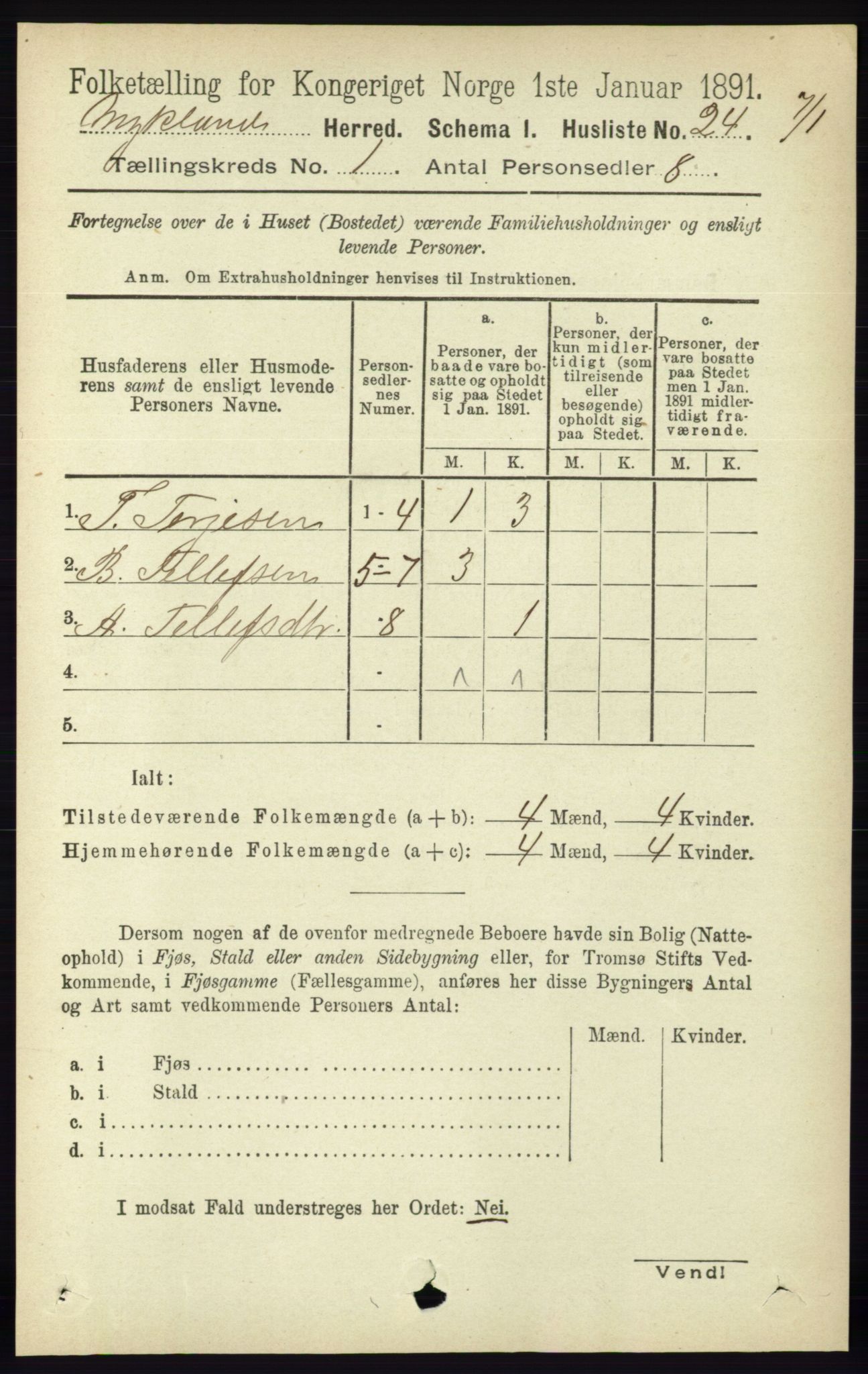 RA, 1891 census for 0932 Mykland, 1891, p. 35