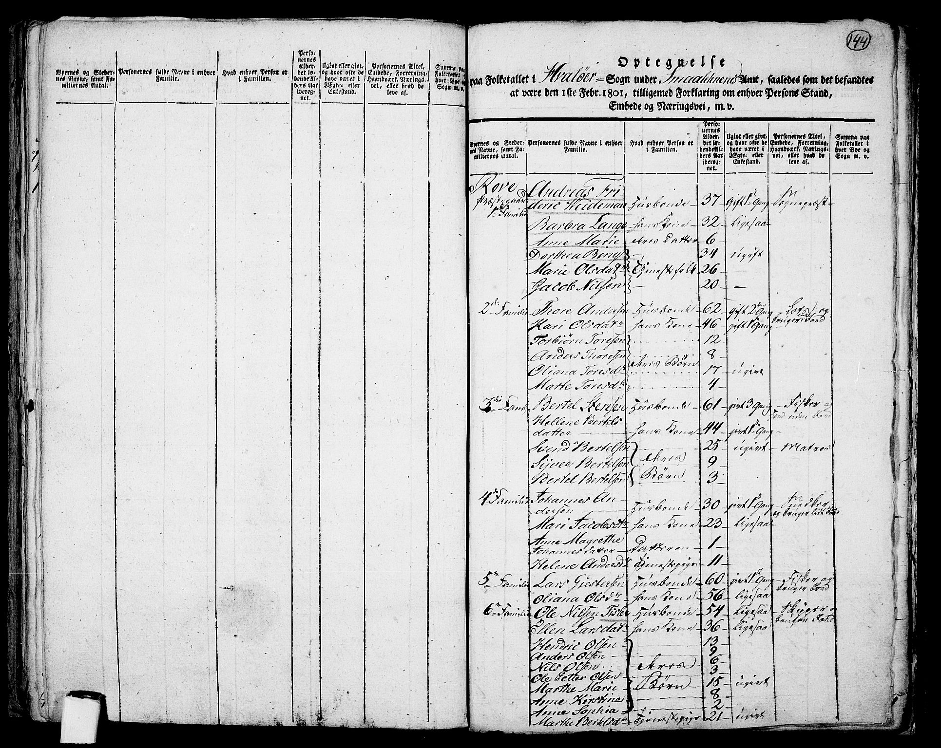RA, 1801 census for 0111P Hvaler, 1801, p. 143b-144a