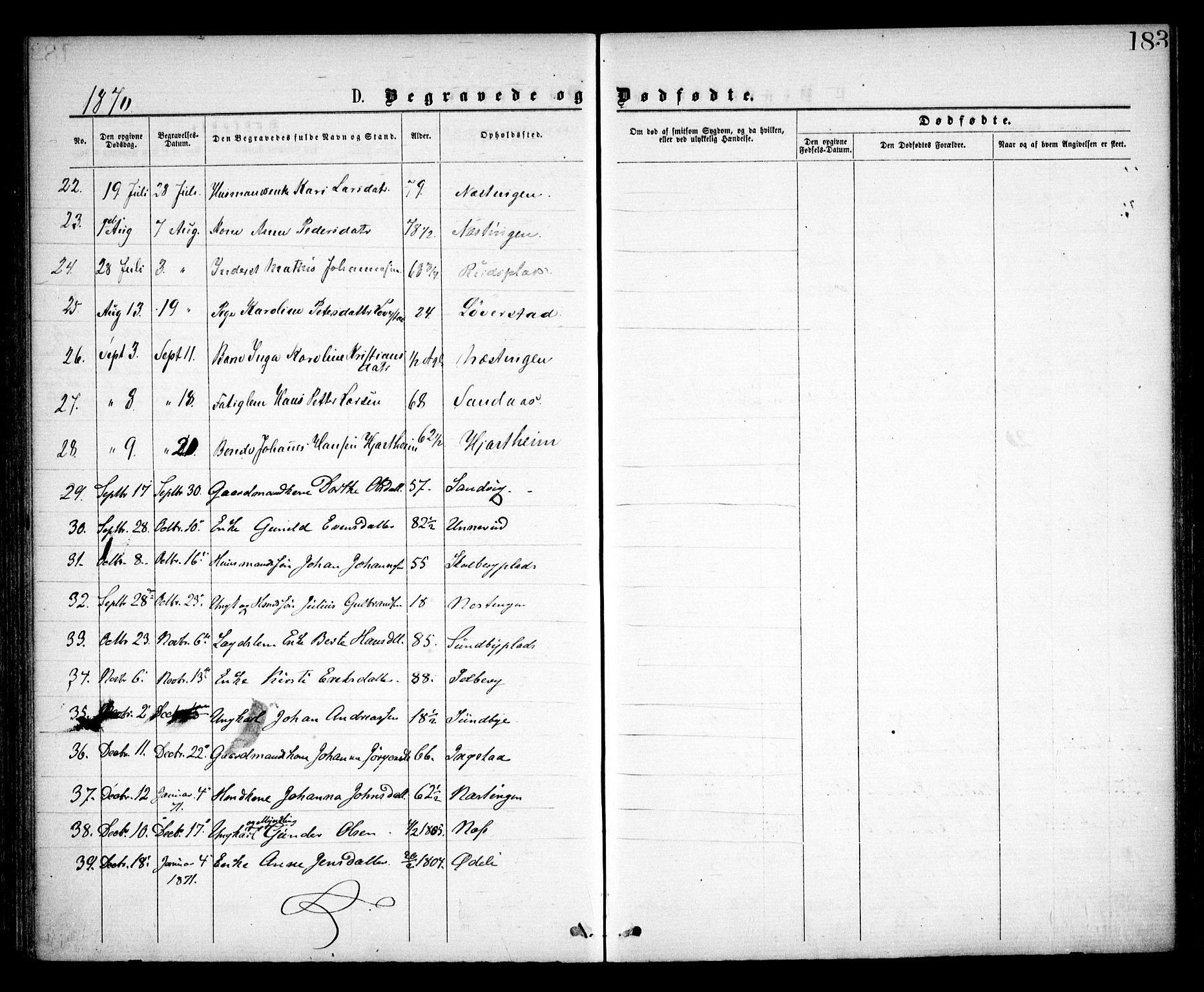 Spydeberg prestekontor Kirkebøker, SAO/A-10924/F/Fa/L0006: Parish register (official) no. I 6, 1863-1874, p. 183