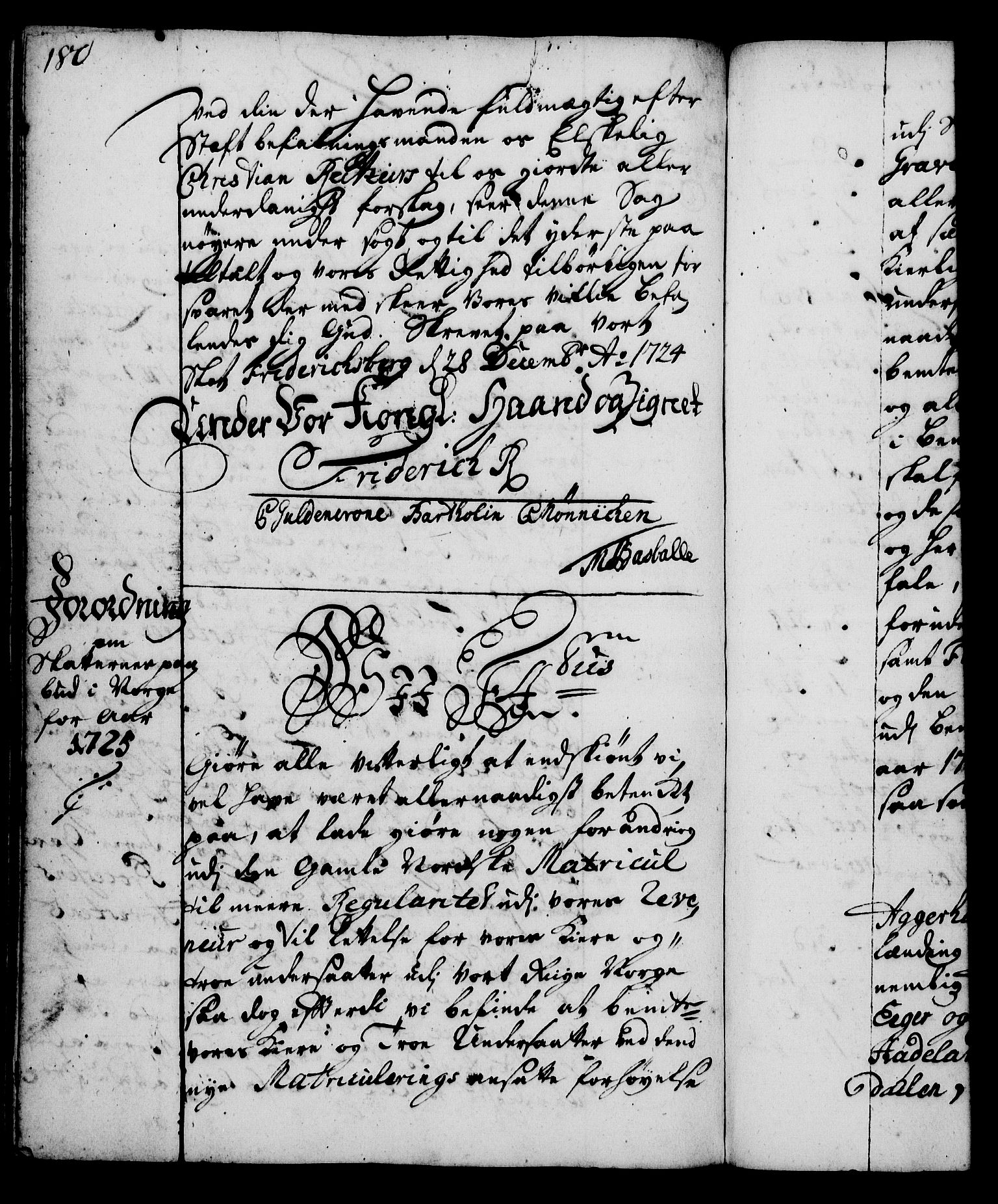 Rentekammeret, Kammerkanselliet, RA/EA-3111/G/Gg/Gga/L0002: Norsk ekspedisjonsprotokoll med register (merket RK 53.2), 1723-1727, p. 180