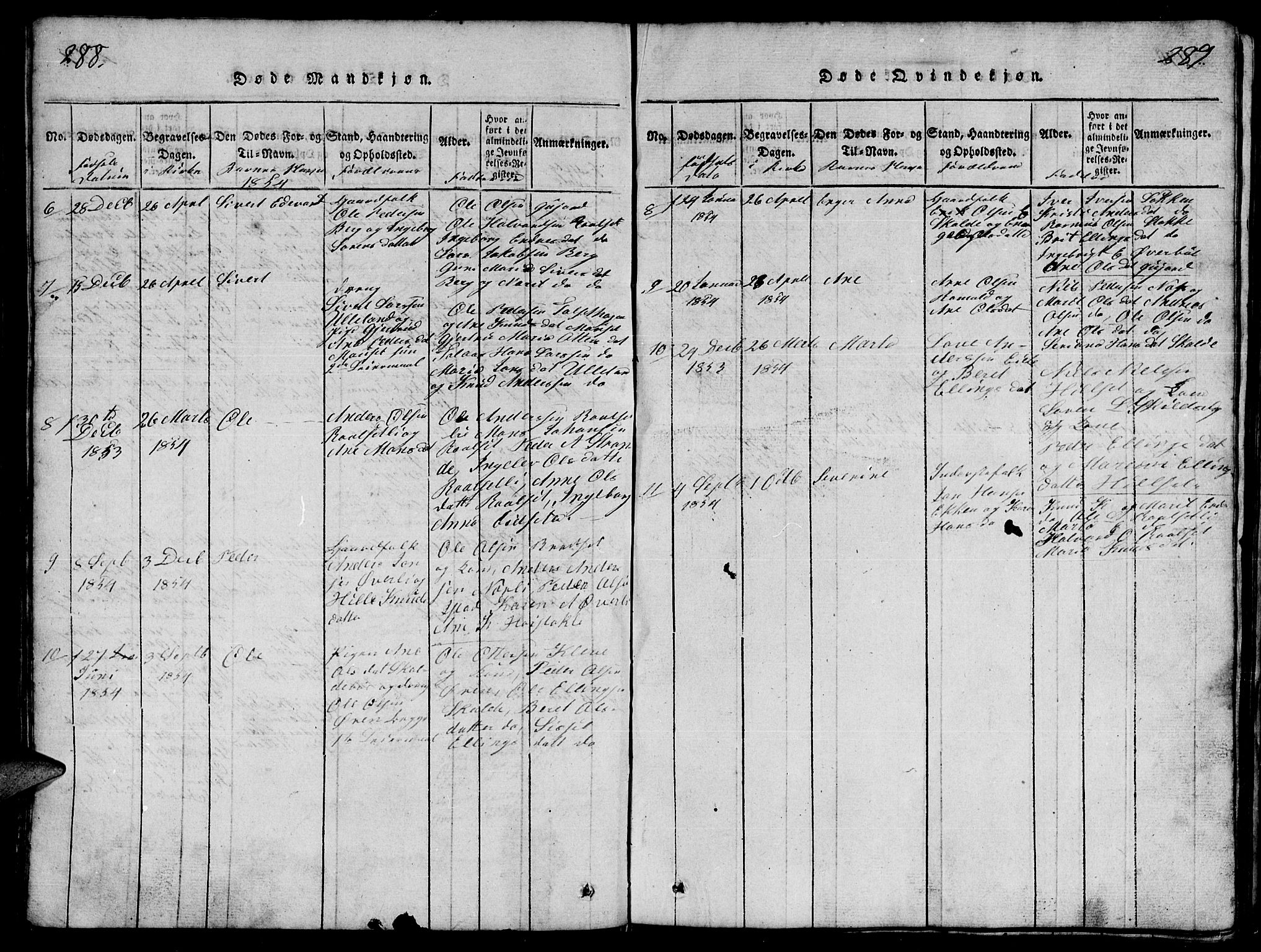 Ministerialprotokoller, klokkerbøker og fødselsregistre - Møre og Romsdal, AV/SAT-A-1454/557/L0683: Parish register (copy) no. 557C01, 1818-1862, p. 288-289