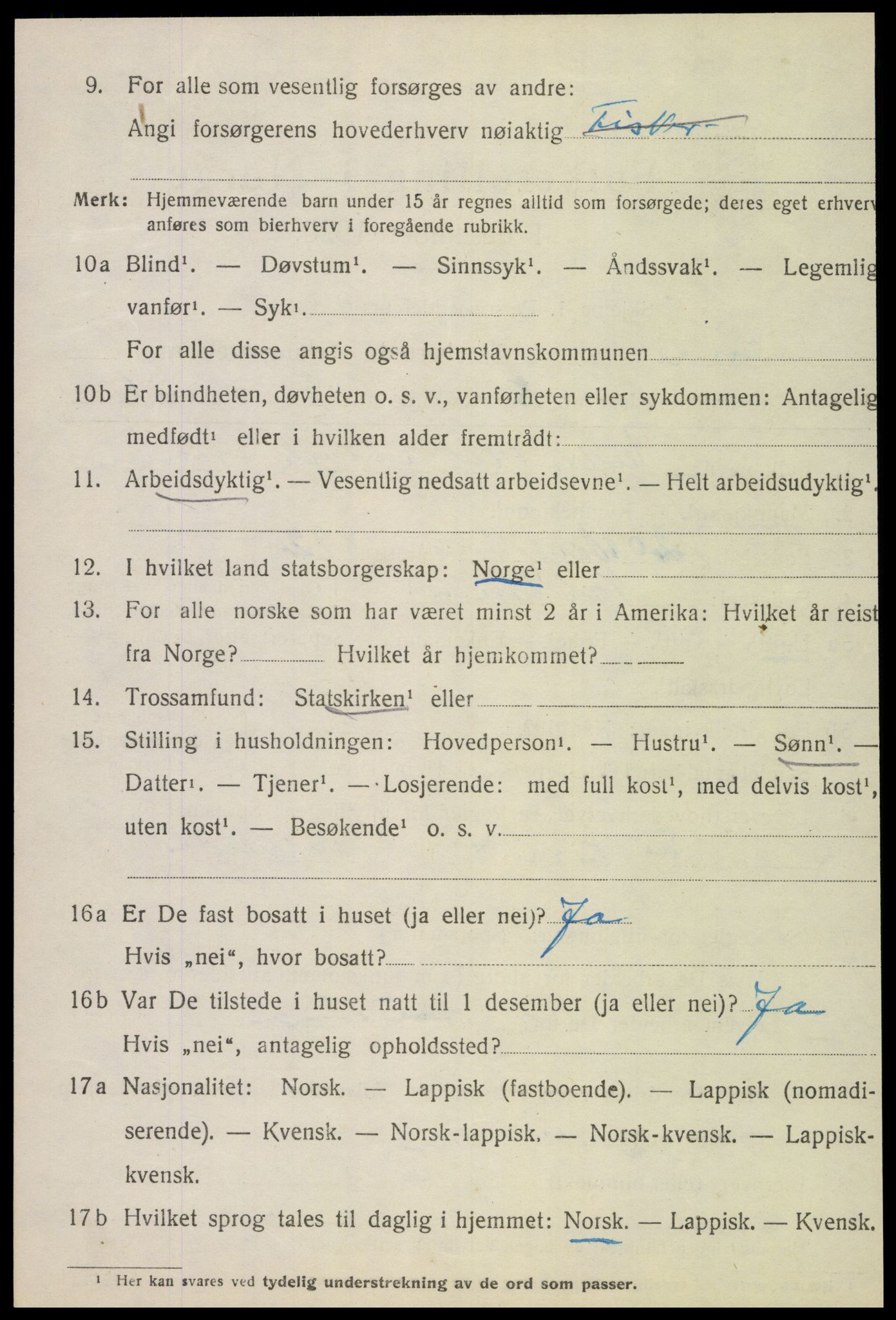 SAT, 1920 census for Vikna, 1920, p. 8218