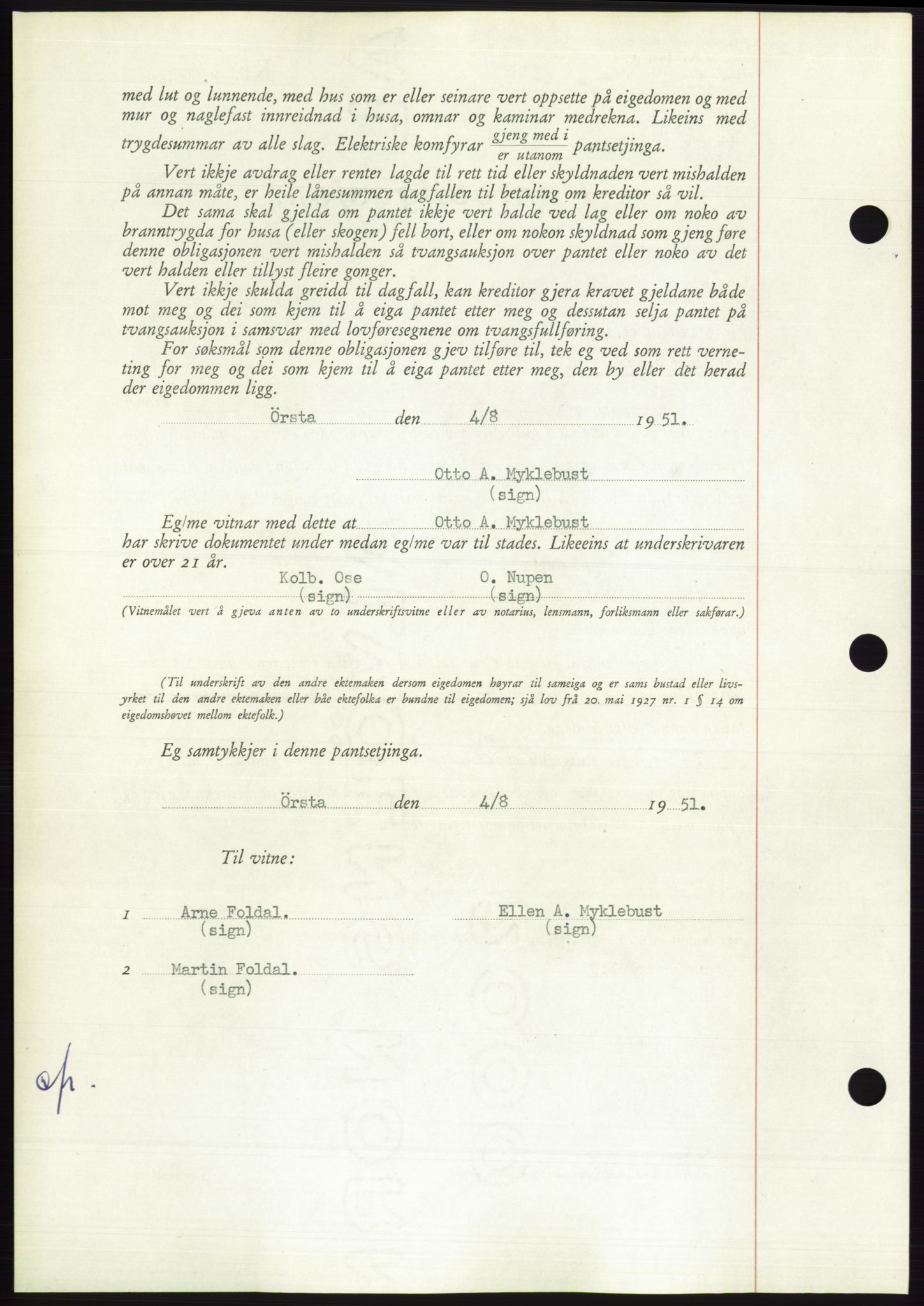 Søre Sunnmøre sorenskriveri, AV/SAT-A-4122/1/2/2C/L0120: Mortgage book no. 8B, 1951-1951, Diary no: : 1553/1951