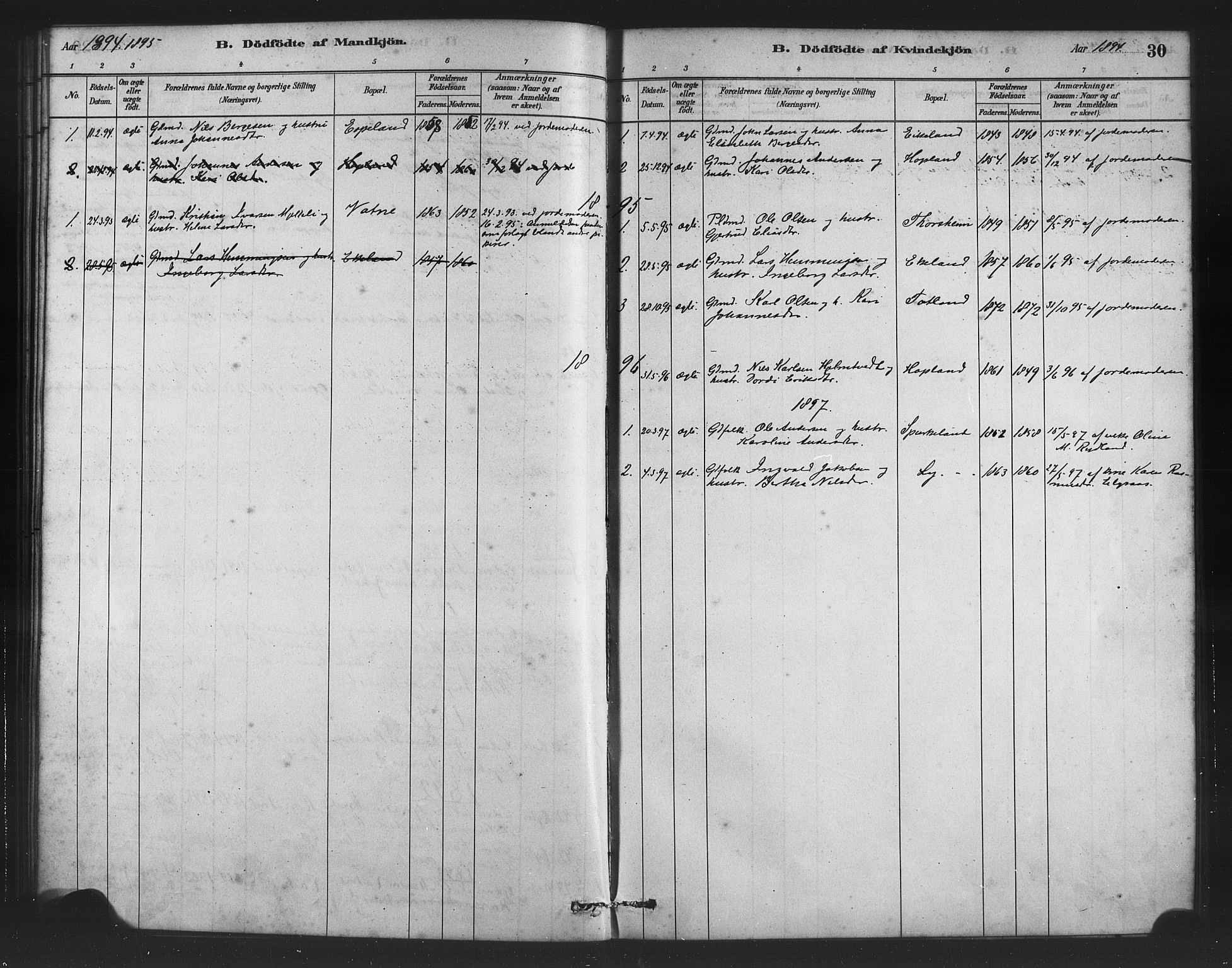 Alversund Sokneprestembete, SAB/A-73901/H/Ha/Haa/Haad/L0001: Parish register (official) no. D 1, 1880-1898, p. 30