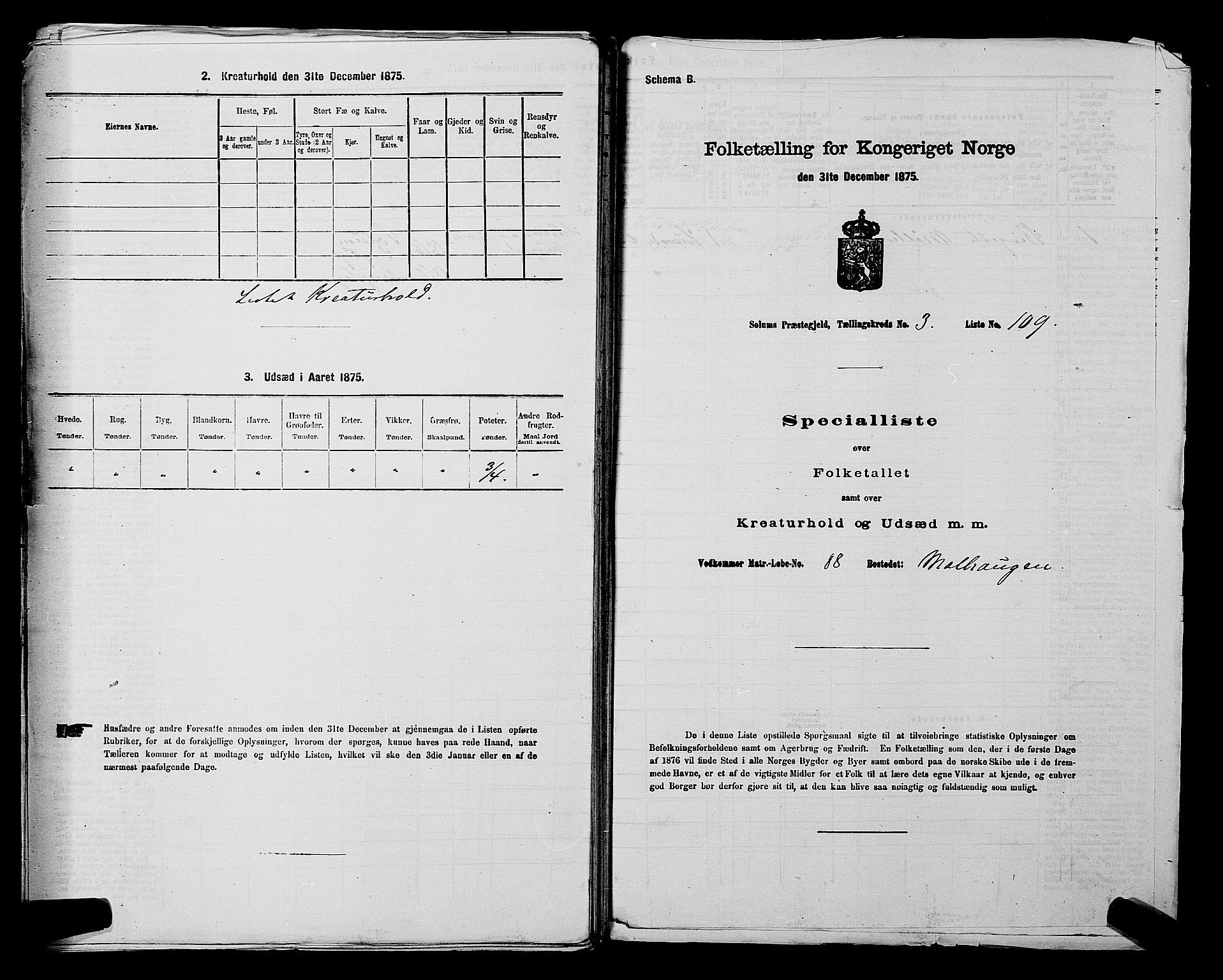 SAKO, 1875 census for 0818P Solum, 1875, p. 693