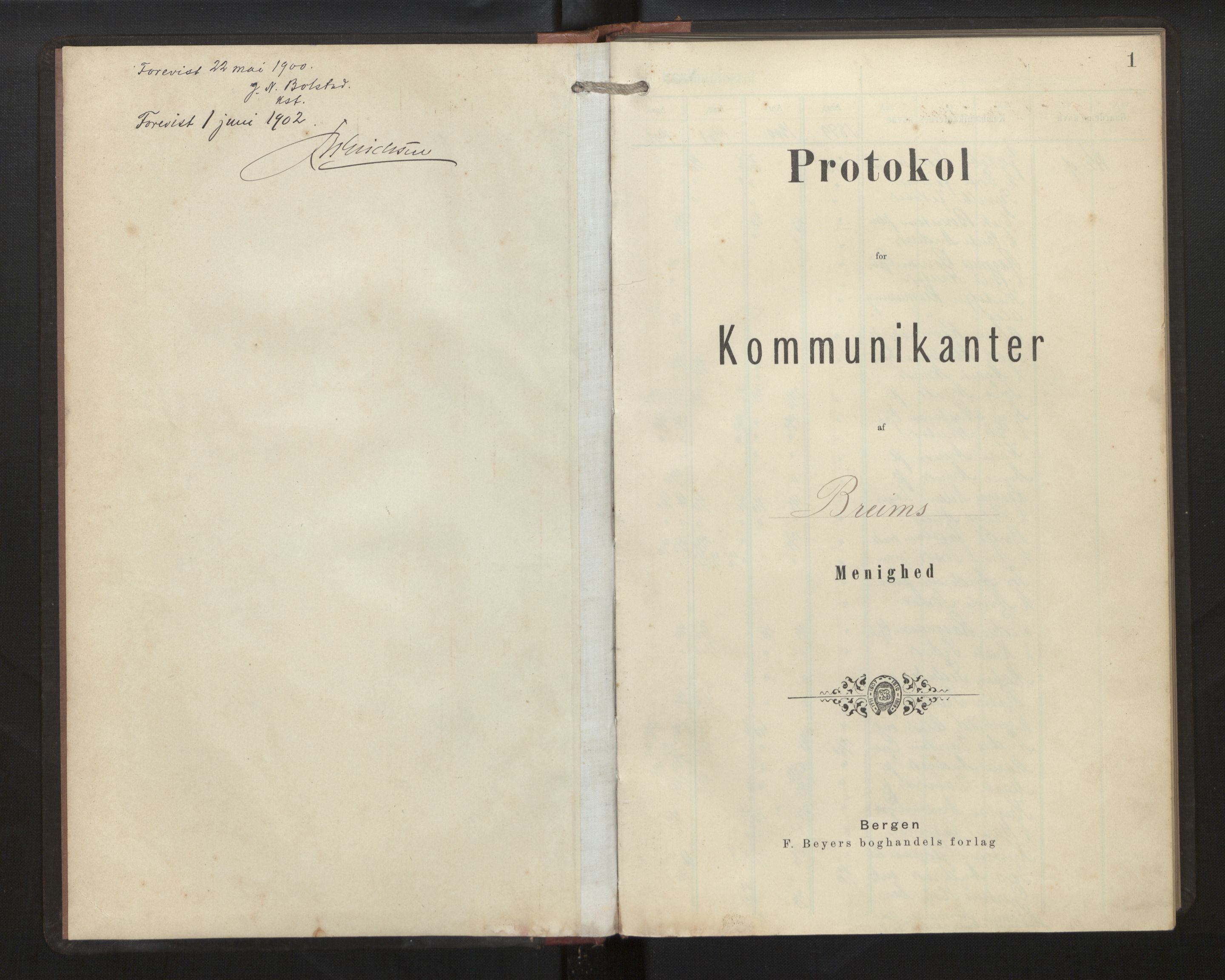 Gloppen sokneprestembete, AV/SAB-A-80101/H/Hb/L0006: Communicants register no. 6, 1899-1902