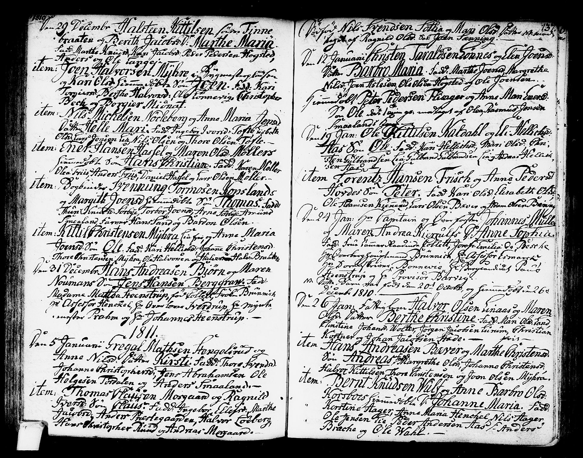 Kongsberg kirkebøker, SAKO/A-22/F/Fa/L0007: Parish register (official) no. I 7, 1795-1816, p. 137
