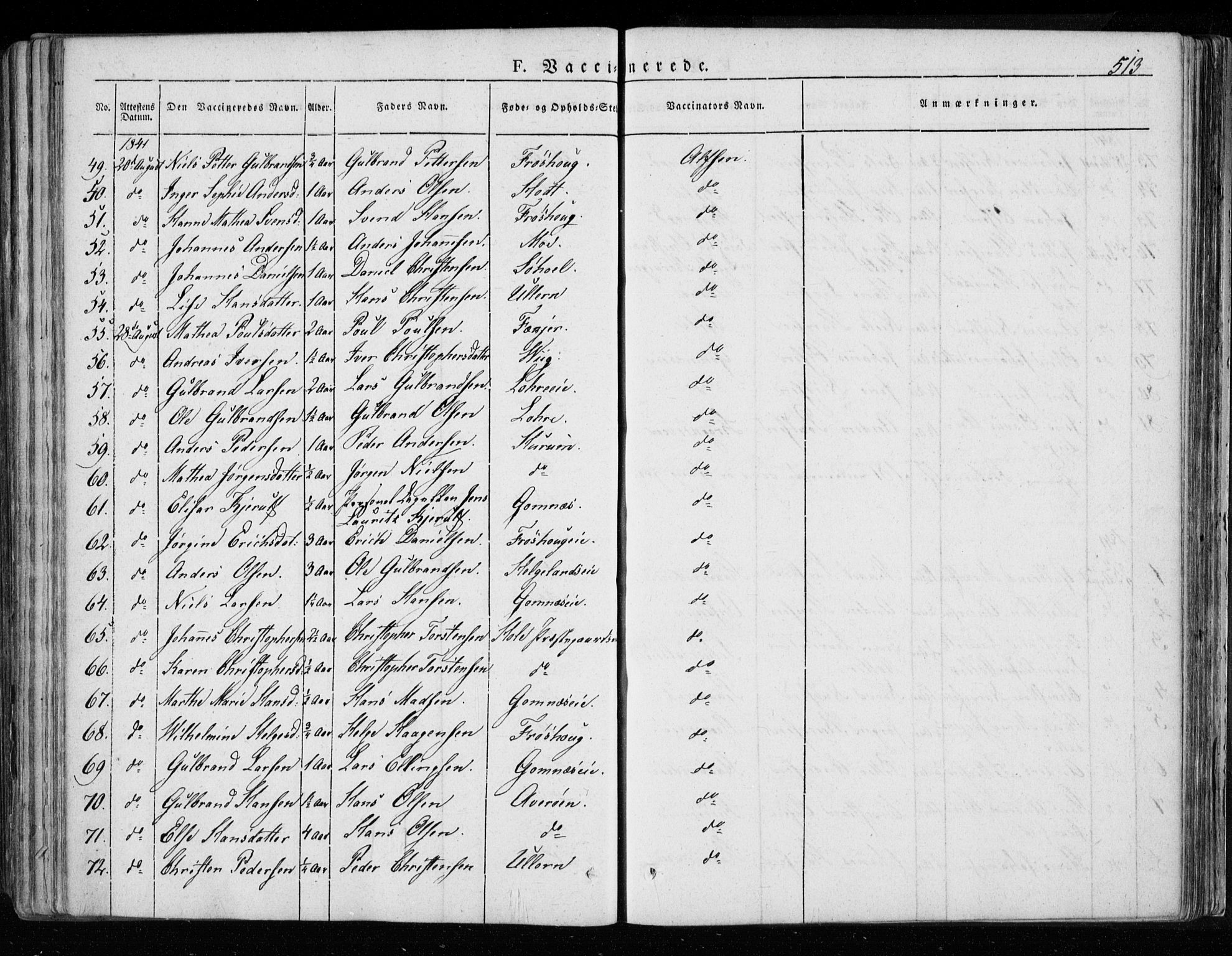 Hole kirkebøker, SAKO/A-228/F/Fa/L0005: Parish register (official) no. I 5, 1833-1851, p. 513