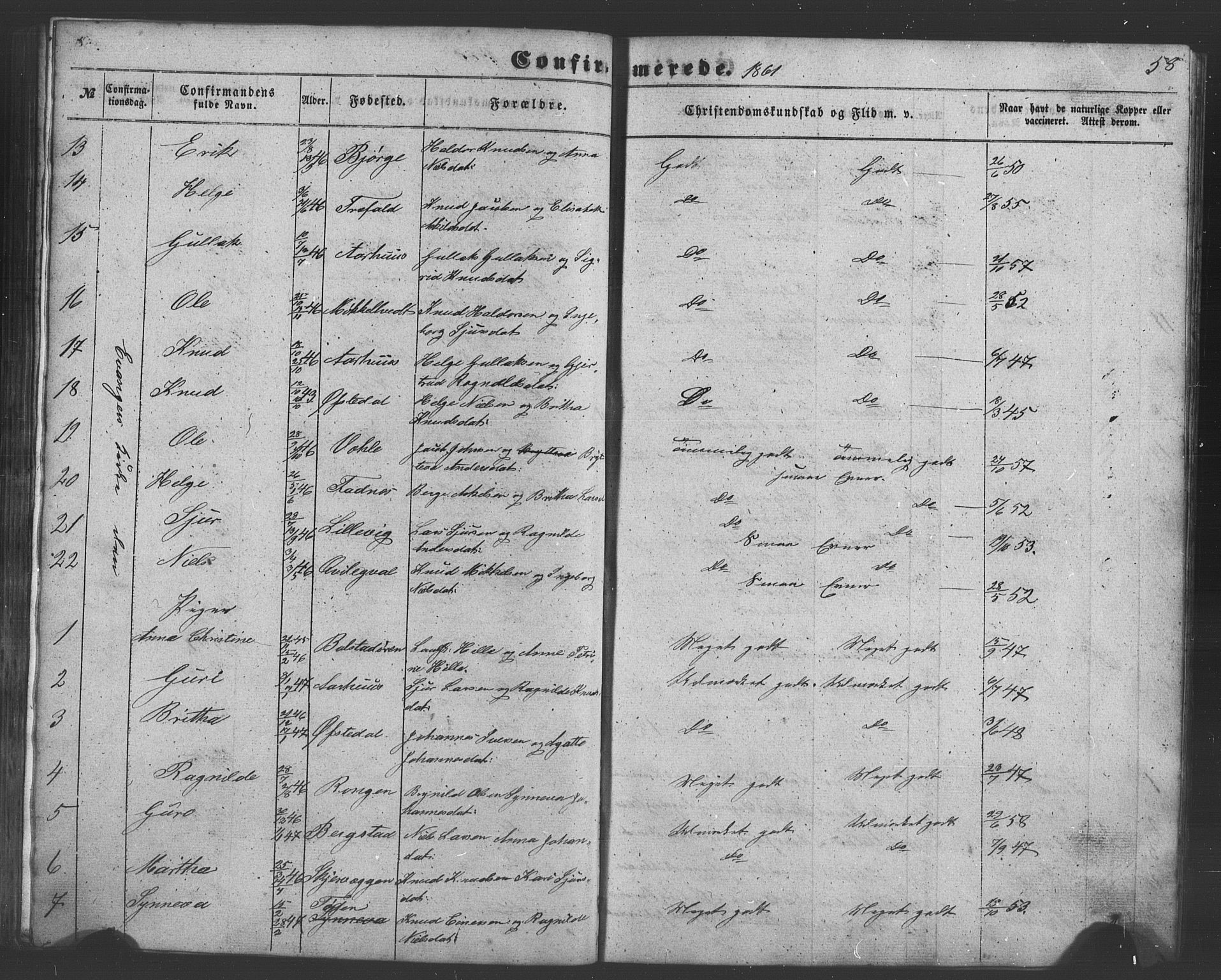 Evanger sokneprestembete, AV/SAB-A-99924: Parish register (copy) no. A 1, 1855-1864, p. 58