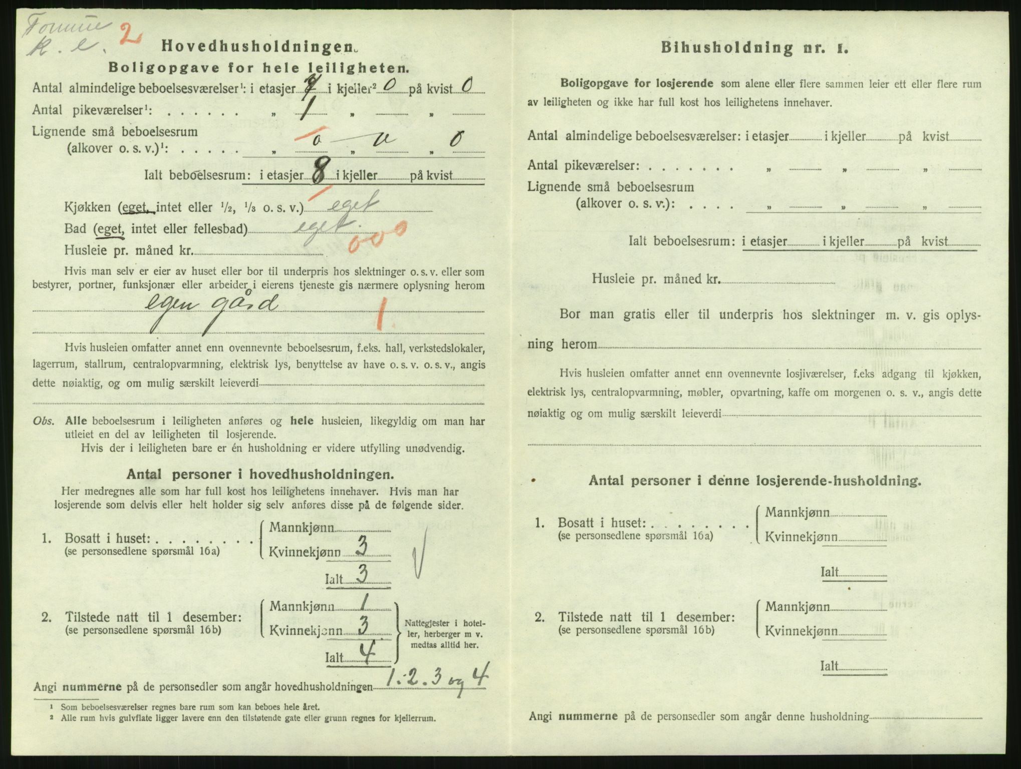 SAH, 1920 census for Lillehammer, 1920, p. 1591