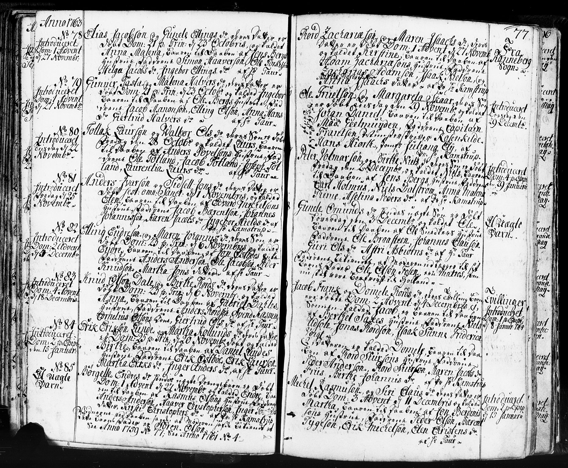 Domkirken sokneprestkontor, AV/SAST-A-101812/001/30/30BB/L0004: Parish register (copy) no. B 4, 1752-1790, p. 77