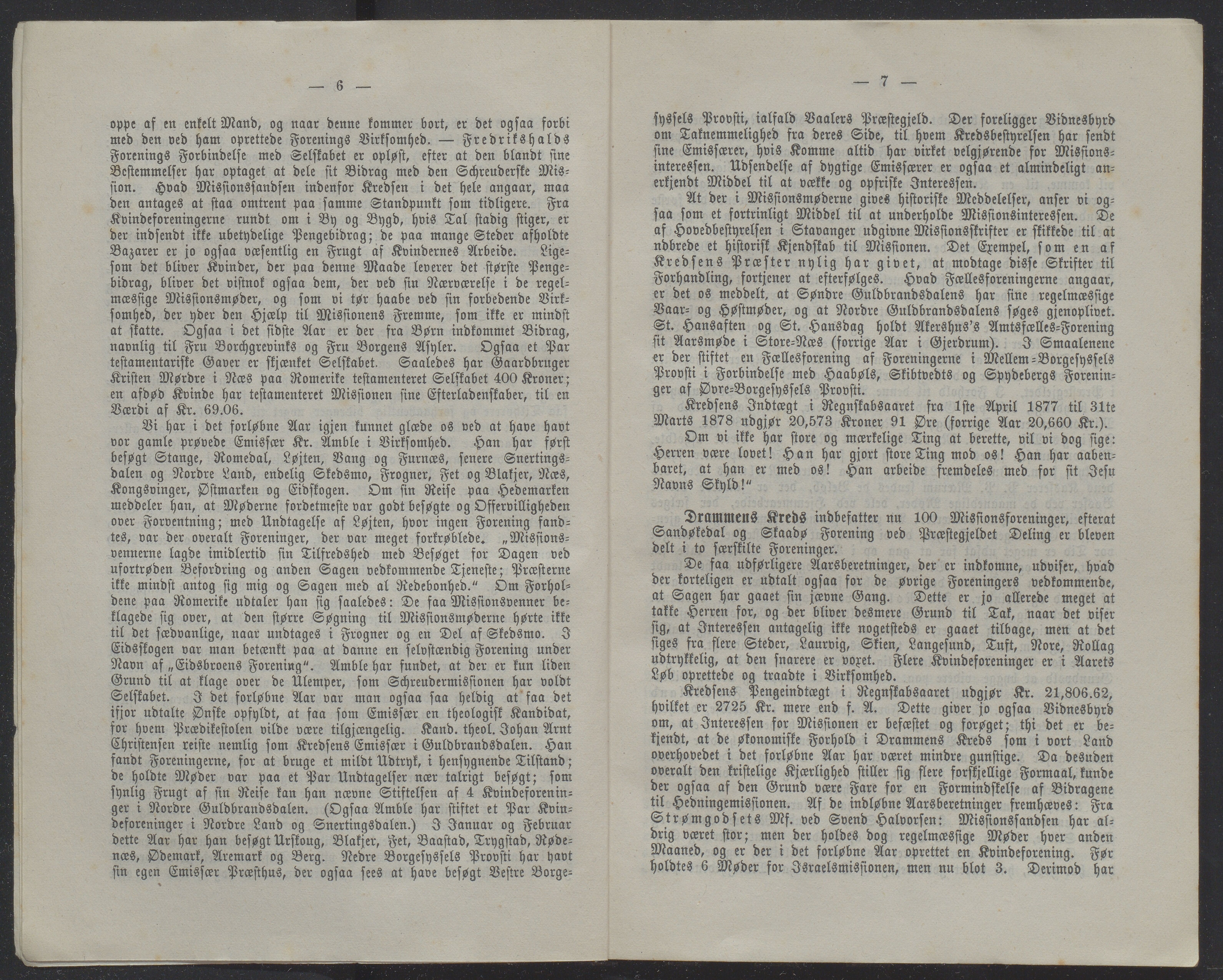 Det Norske Misjonsselskap - hovedadministrasjonen, VID/MA-A-1045/D/Db/Dba/L0338/0006: Beretninger, Bøker, Skrifter o.l   / Årsberetninger 36. , 1878, p. 6-7