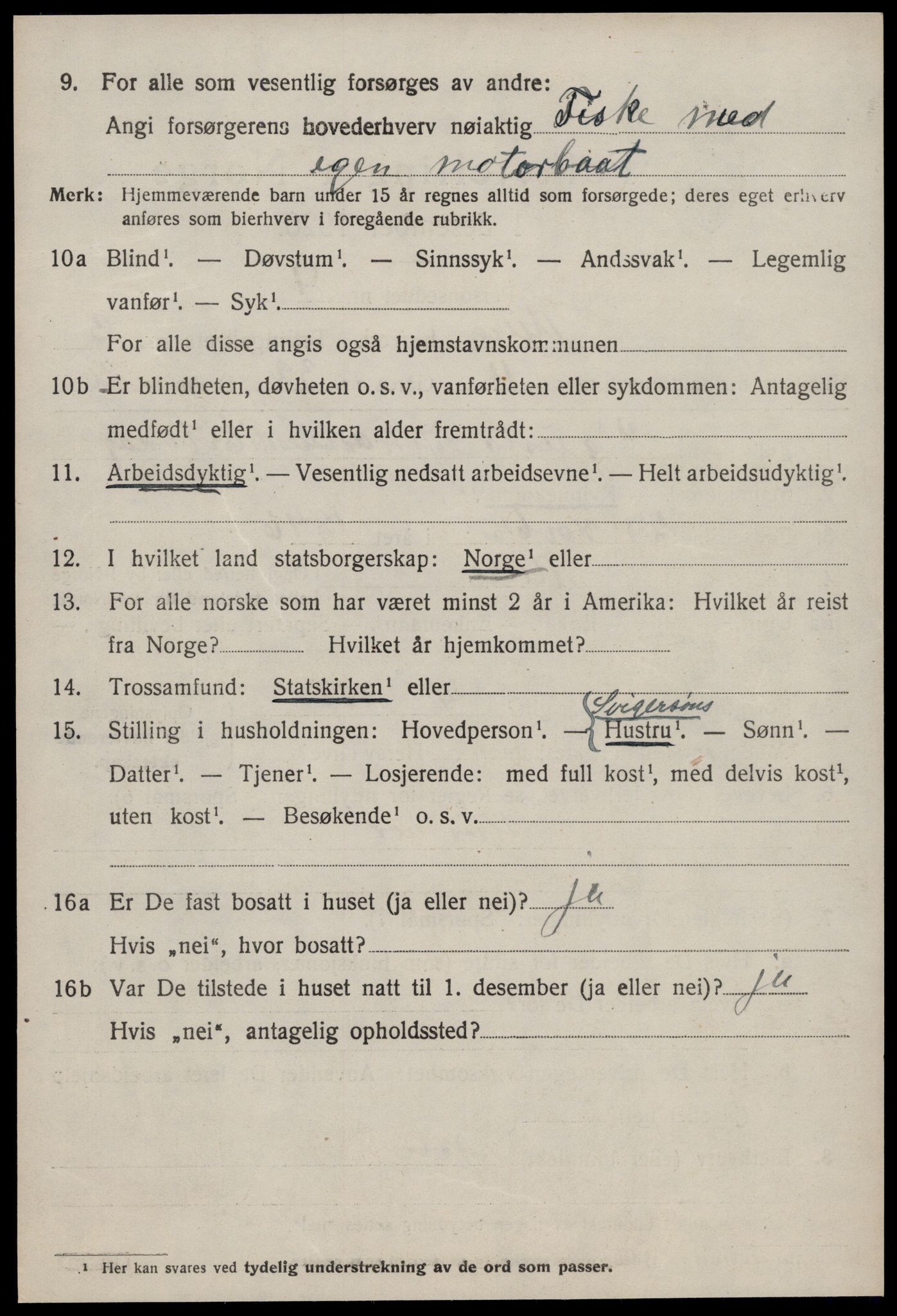 SAT, 1920 census for Aure, 1920, p. 1805