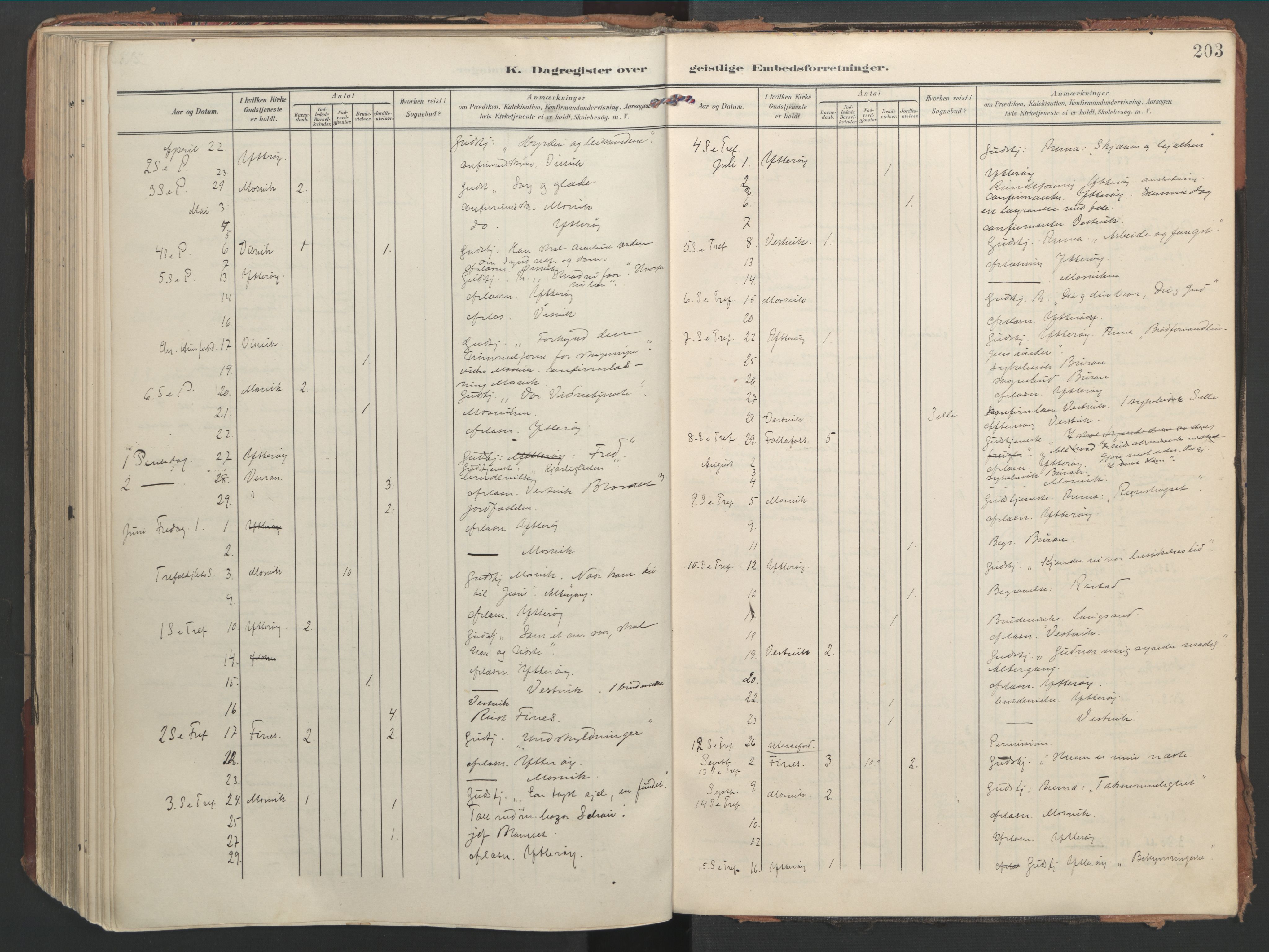 Ministerialprotokoller, klokkerbøker og fødselsregistre - Nord-Trøndelag, SAT/A-1458/744/L0421: Parish register (official) no. 744A05, 1905-1930, p. 203