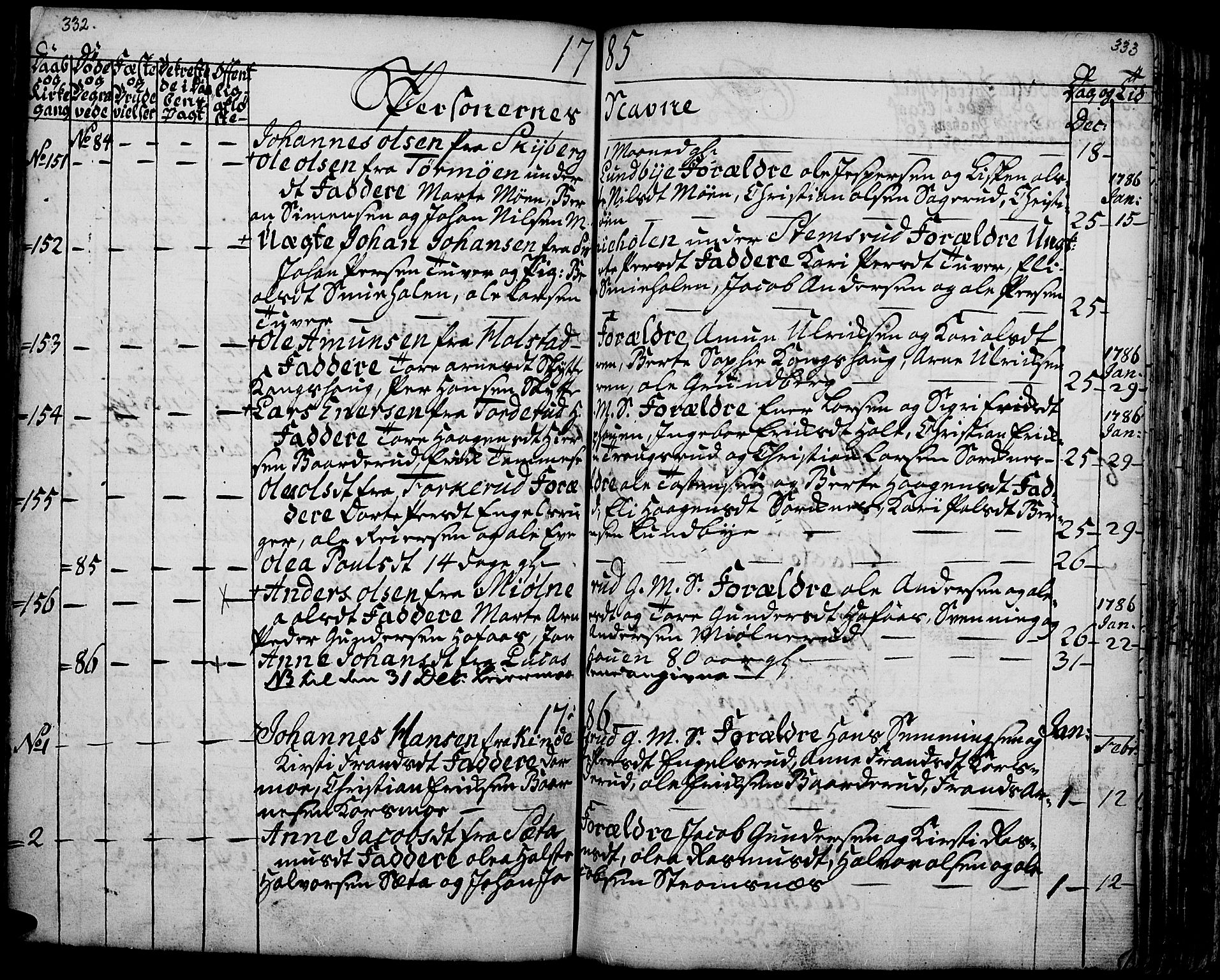Grue prestekontor, SAH/PREST-036/H/Ha/Haa/L0003: Parish register (official) no. 3, 1774-1792, p. 332-333