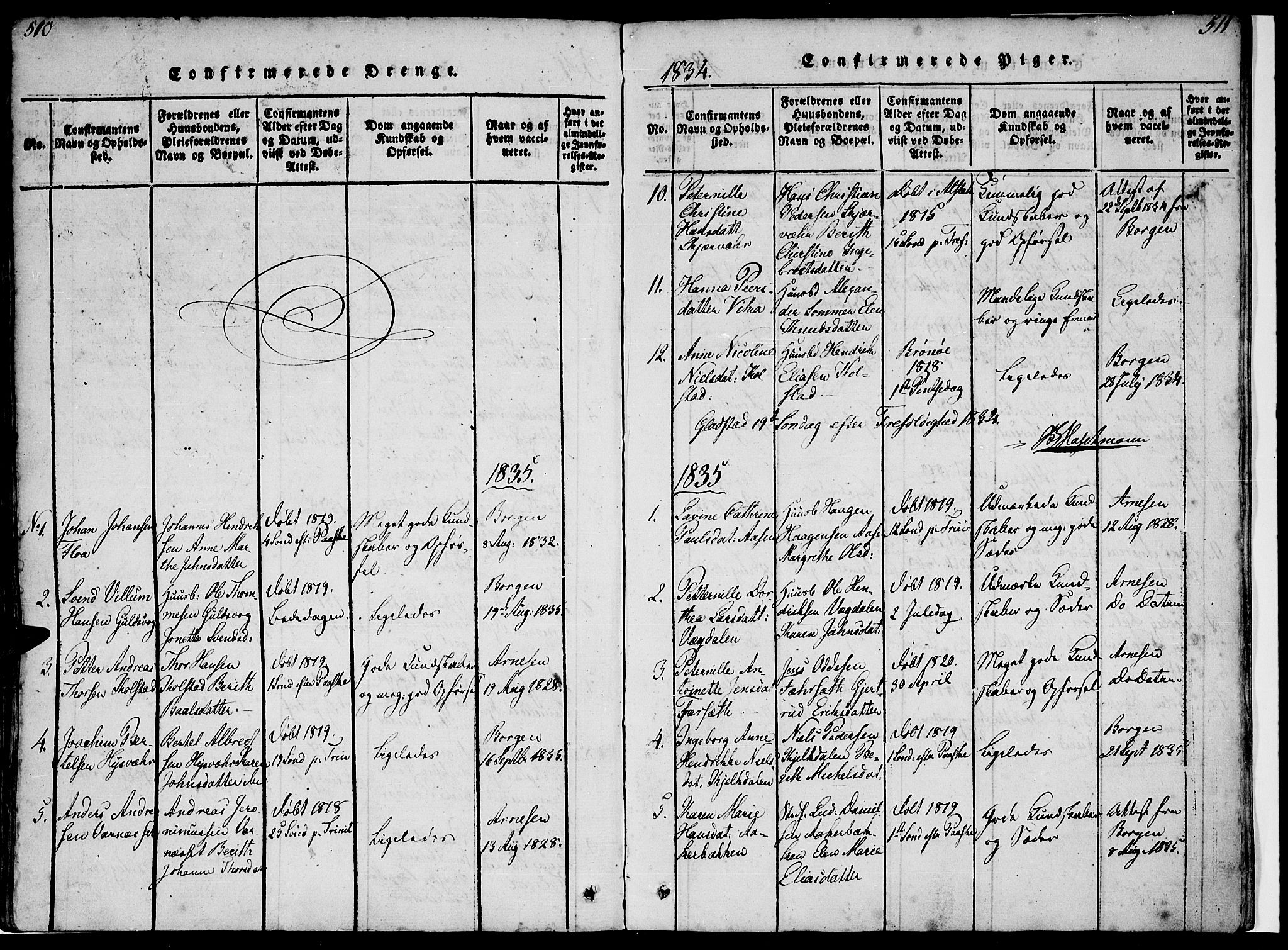 Ministerialprotokoller, klokkerbøker og fødselsregistre - Nordland, SAT/A-1459/816/L0239: Parish register (official) no. 816A05, 1820-1845, p. 510-511