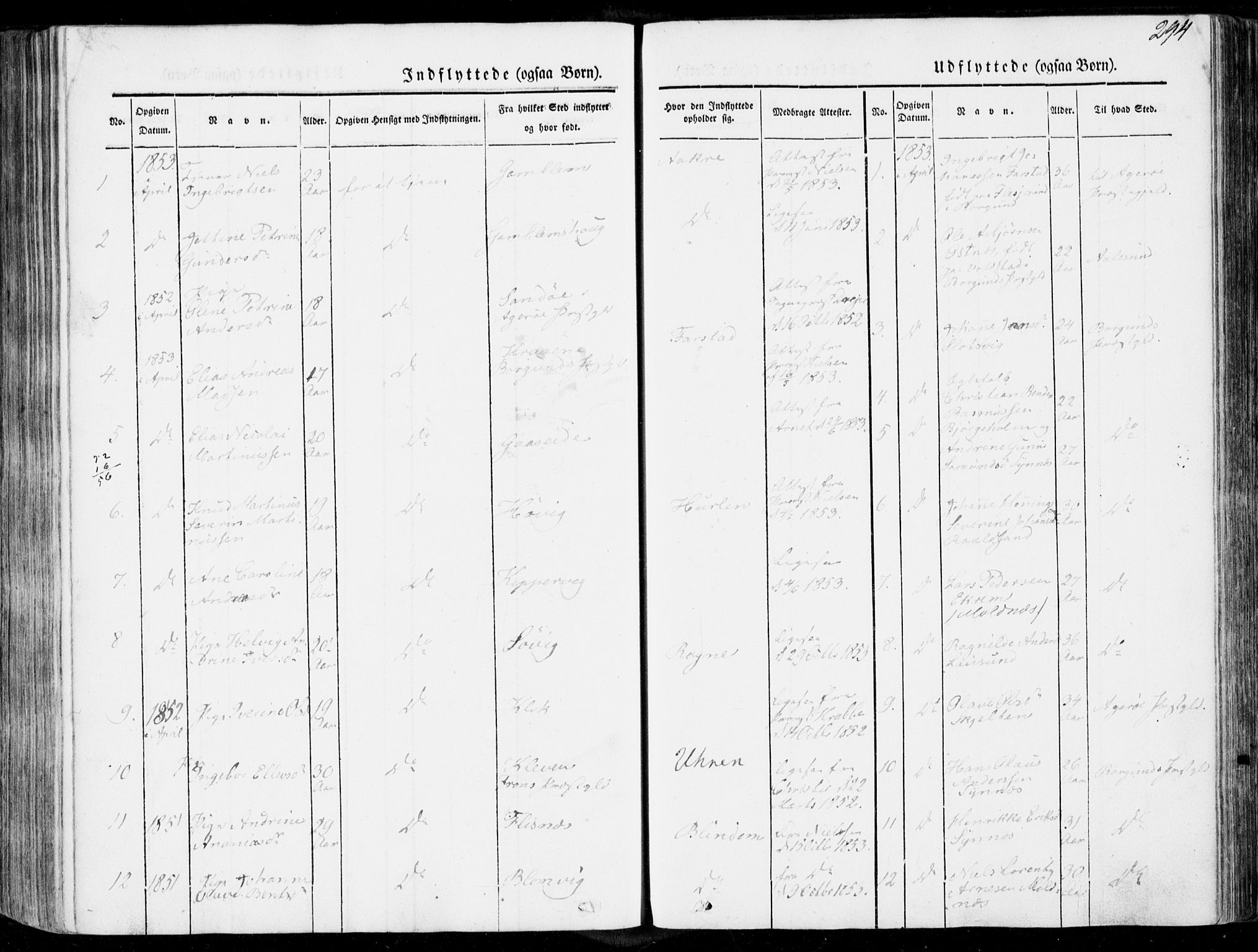 Ministerialprotokoller, klokkerbøker og fødselsregistre - Møre og Romsdal, SAT/A-1454/536/L0497: Parish register (official) no. 536A06, 1845-1865, p. 294