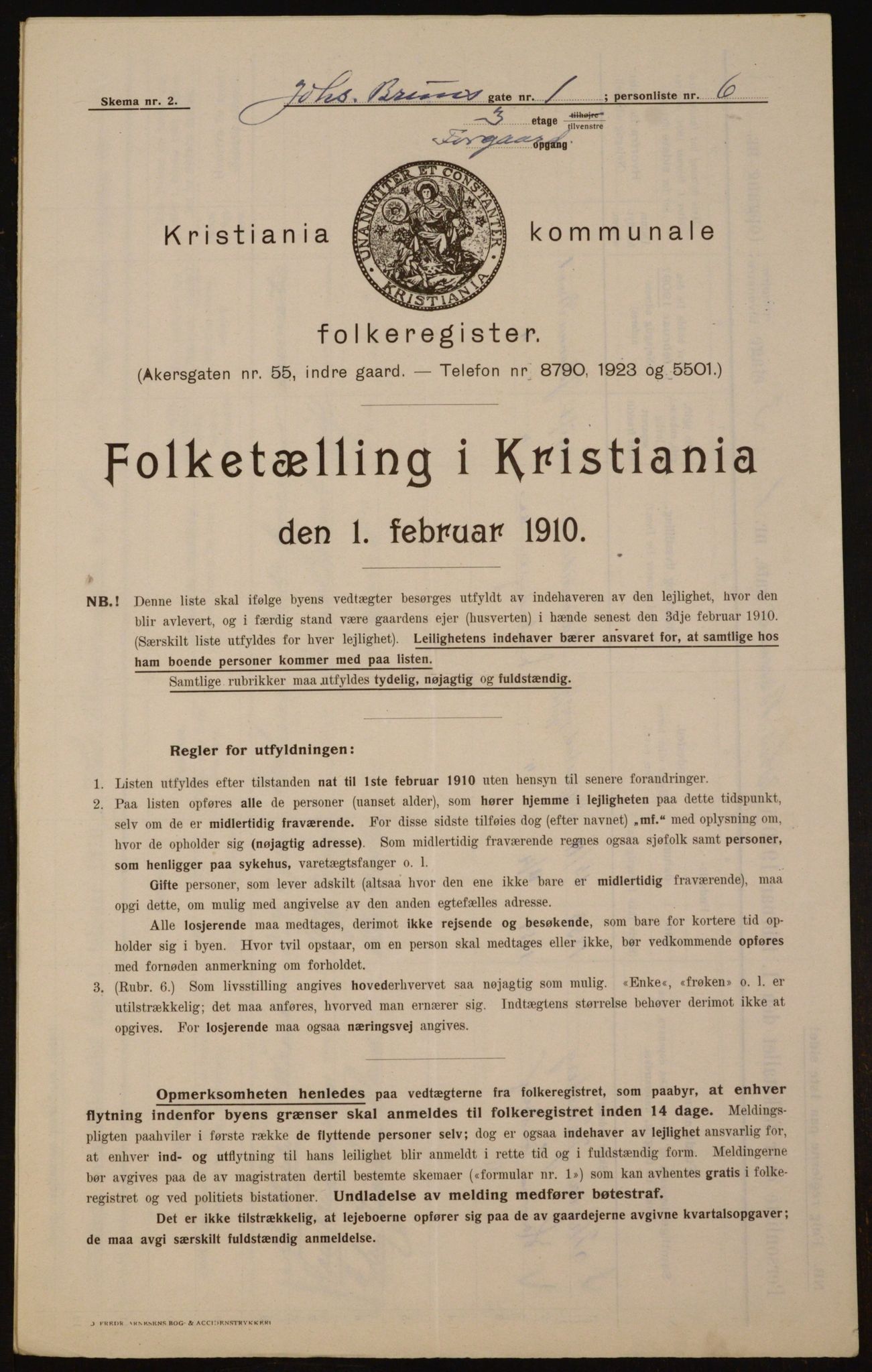 OBA, Municipal Census 1910 for Kristiania, 1910, p. 45693