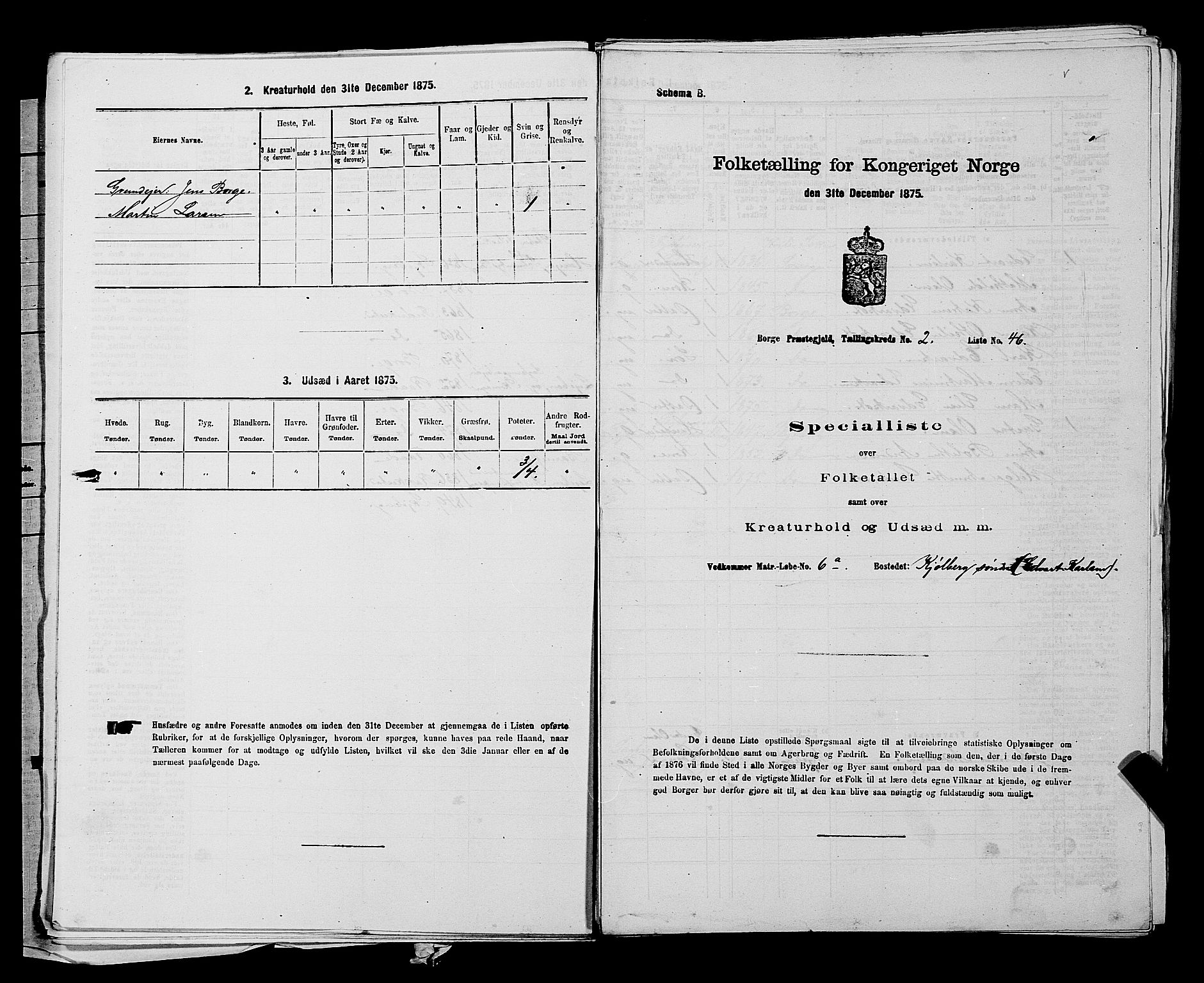 RA, 1875 census for 0113P Borge, 1875, p. 212