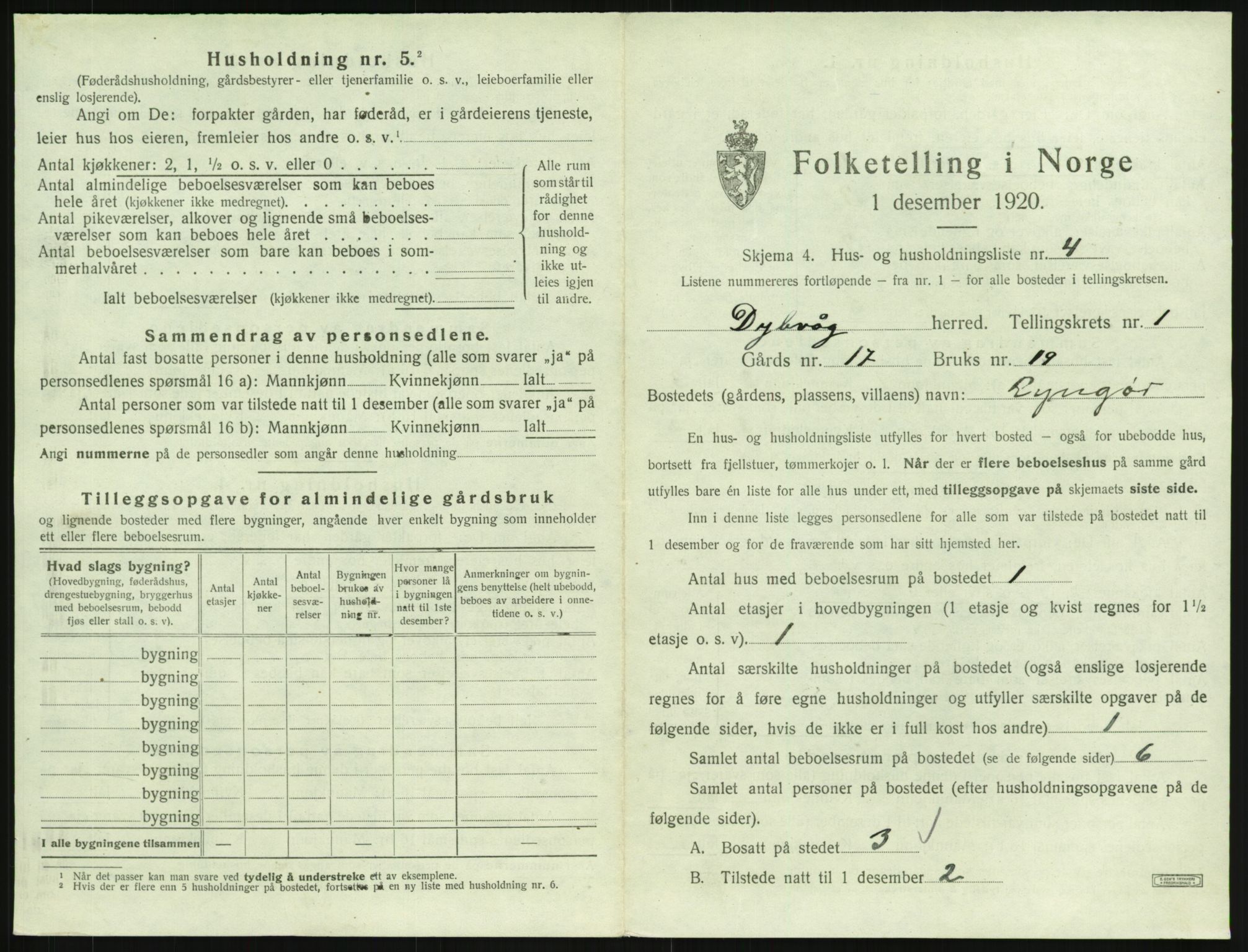 SAK, 1920 census for Dypvåg, 1920, p. 49