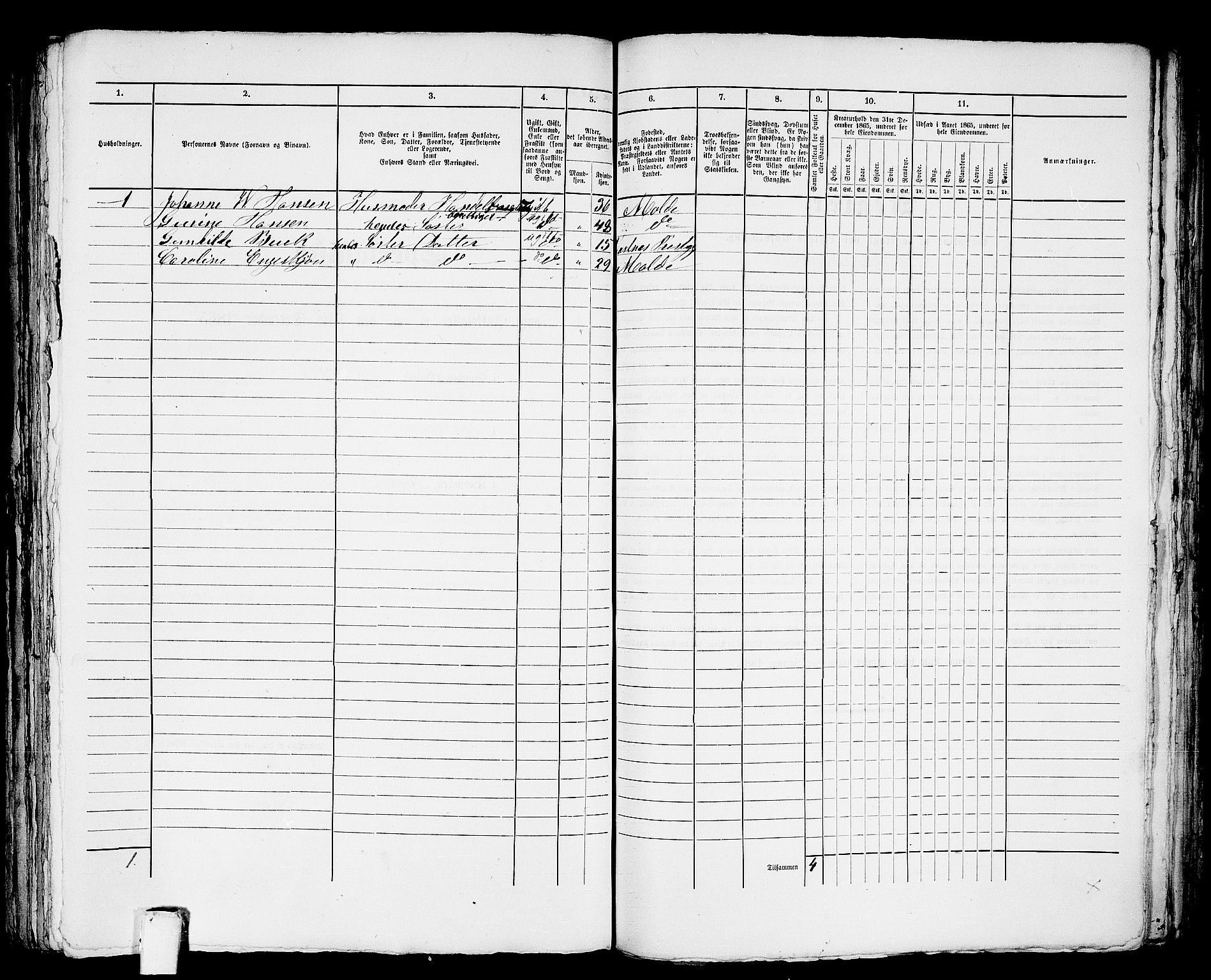 RA, 1865 census for Molde, 1865, p. 335