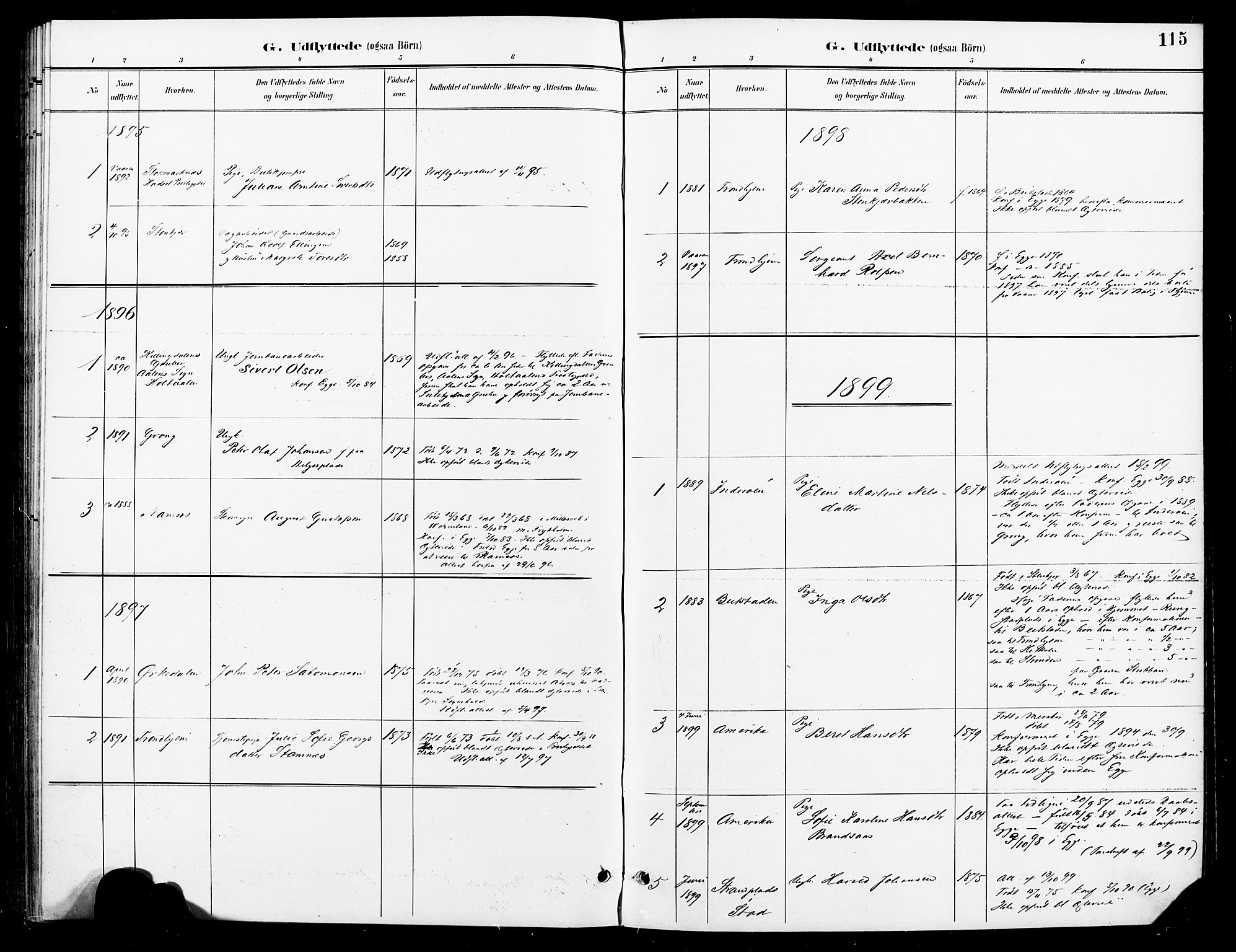 Ministerialprotokoller, klokkerbøker og fødselsregistre - Nord-Trøndelag, SAT/A-1458/740/L0379: Parish register (official) no. 740A02, 1895-1907, p. 115
