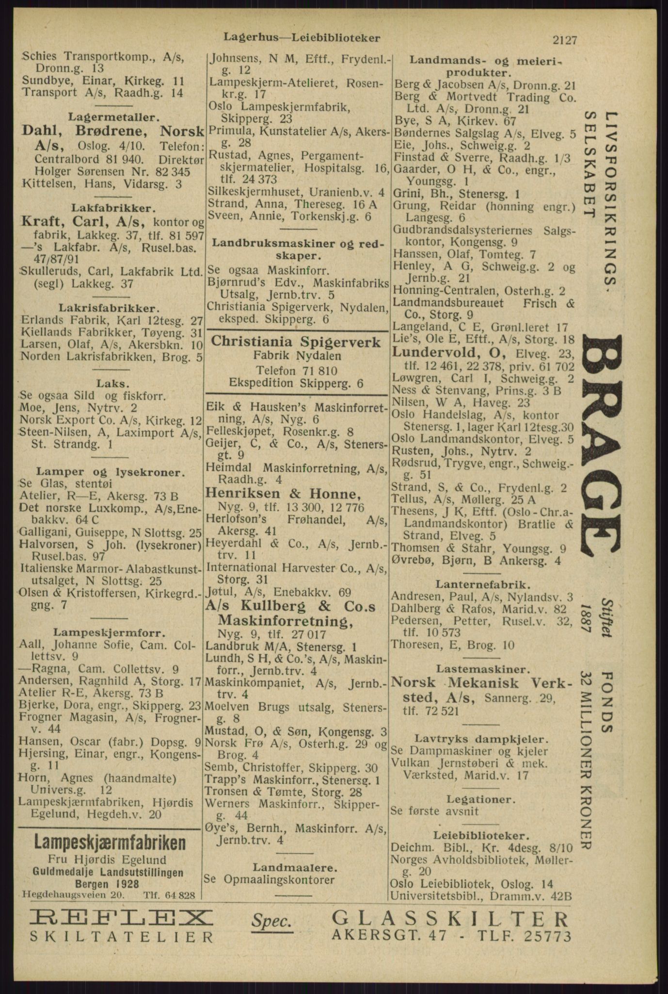 Kristiania/Oslo adressebok, PUBL/-, 1929, p. 2127