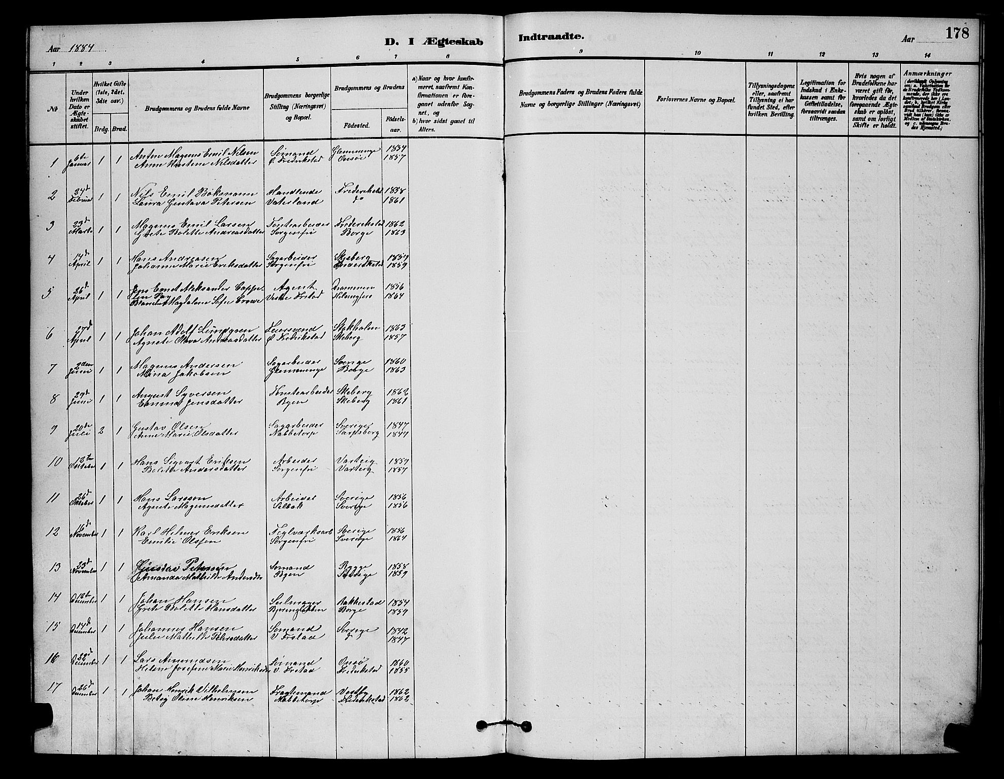 Østre Fredrikstad prestekontor Kirkebøker, AV/SAO-A-10907/G/Ga/L0001: Parish register (copy) no. 1, 1880-1899, p. 178