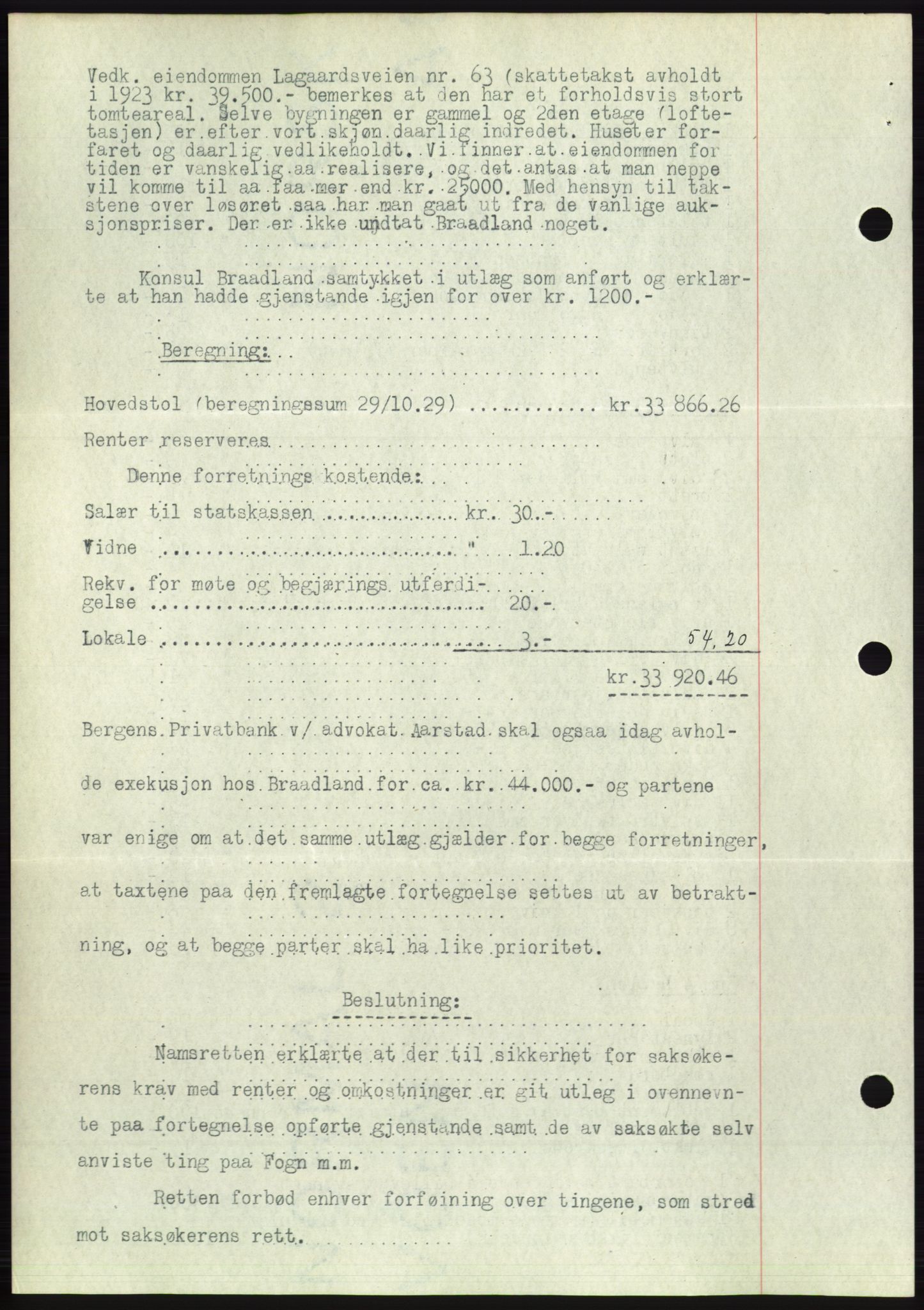 Ålesund byfogd, AV/SAT-A-4384: Mortgage book no. 31, 1933-1934, Deed date: 03.04.1934