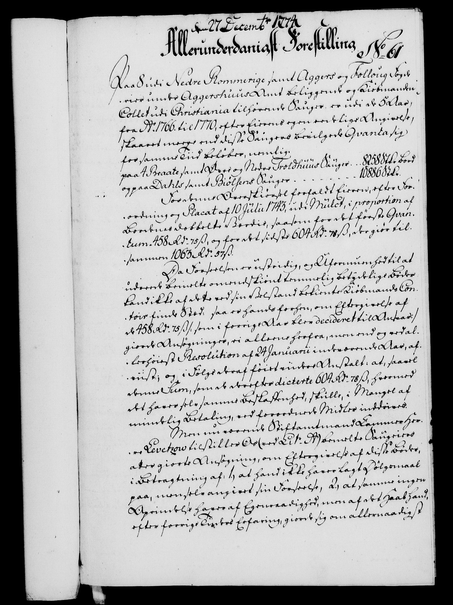 Rentekammeret, Kammerkanselliet, RA/EA-3111/G/Gf/Gfa/L0056: Norsk relasjons- og resolusjonsprotokoll (merket RK 52.56), 1774, p. 259
