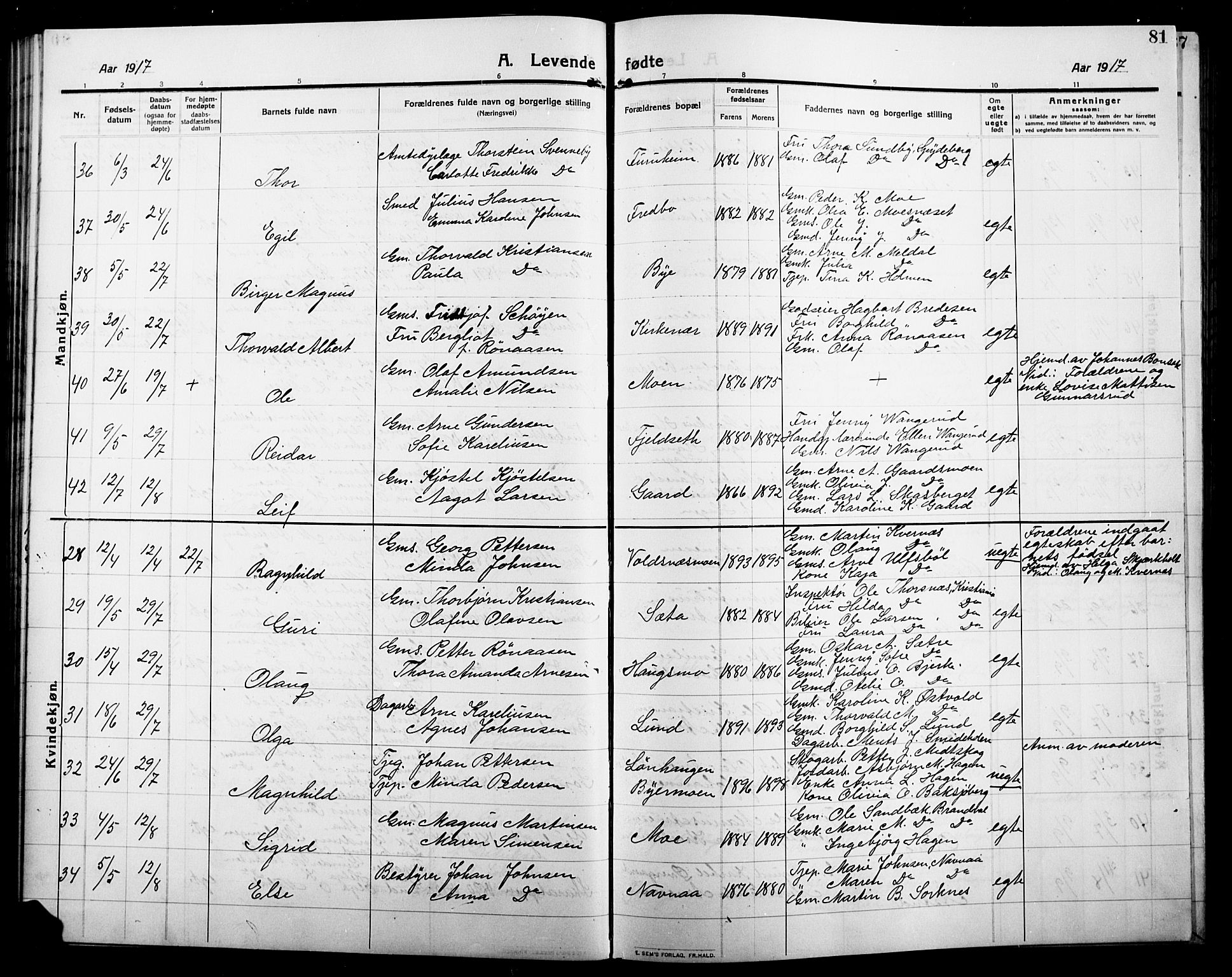 Grue prestekontor, AV/SAH-PREST-036/H/Ha/Hab/L0007: Parish register (copy) no. 7, 1910-1920, p. 81
