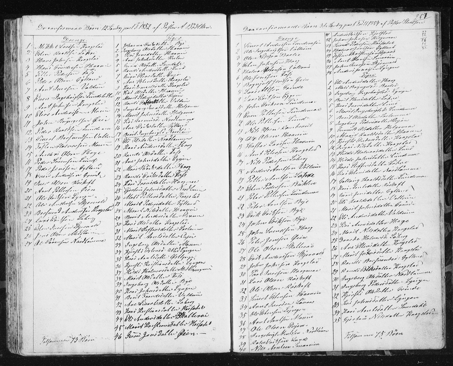Ministerialprotokoller, klokkerbøker og fødselsregistre - Sør-Trøndelag, SAT/A-1456/692/L1110: Parish register (copy) no. 692C05, 1849-1889, p. 257