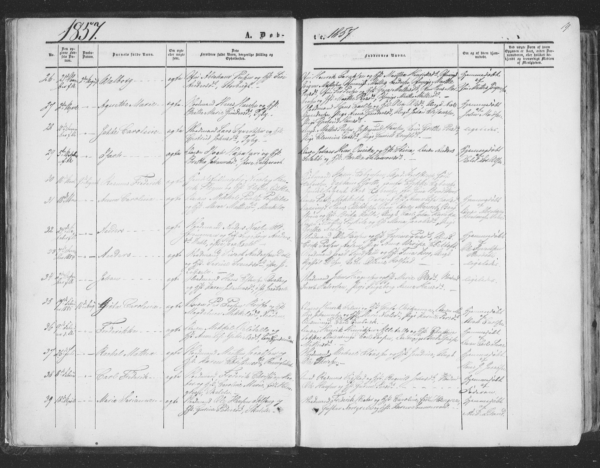 Vadsø sokneprestkontor, SATØ/S-1325/H/Ha/L0004kirke: Parish register (official) no. 4, 1854-1880, p. 19