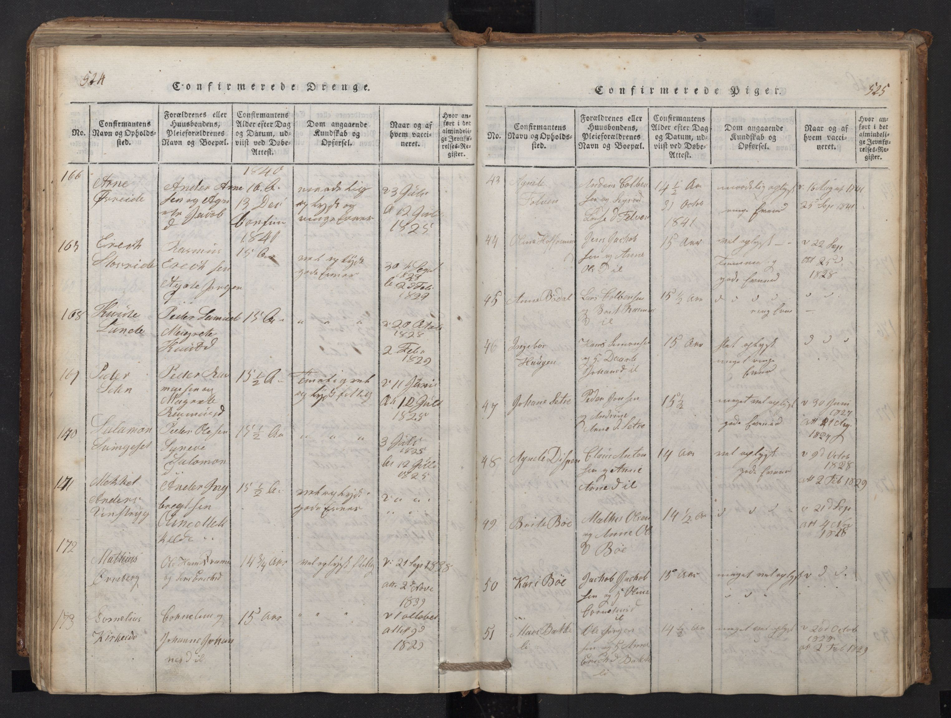 Stryn Sokneprestembete, AV/SAB-A-82501: Parish register (copy) no. A 1, 1816-1844, p. 524-525