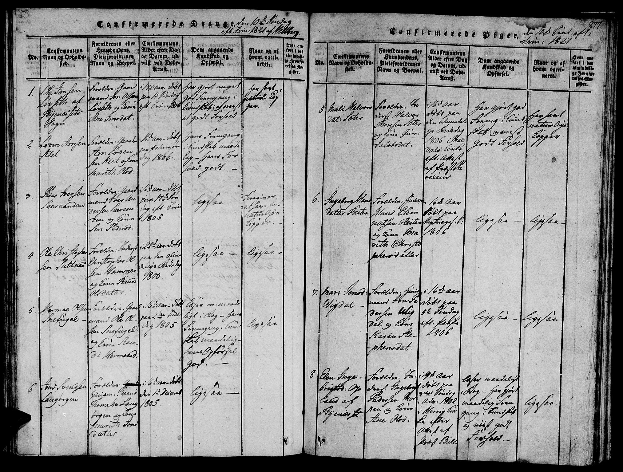 Ministerialprotokoller, klokkerbøker og fødselsregistre - Sør-Trøndelag, SAT/A-1456/612/L0373: Parish register (official) no. 612A06 /2, 1816-1828, p. 277