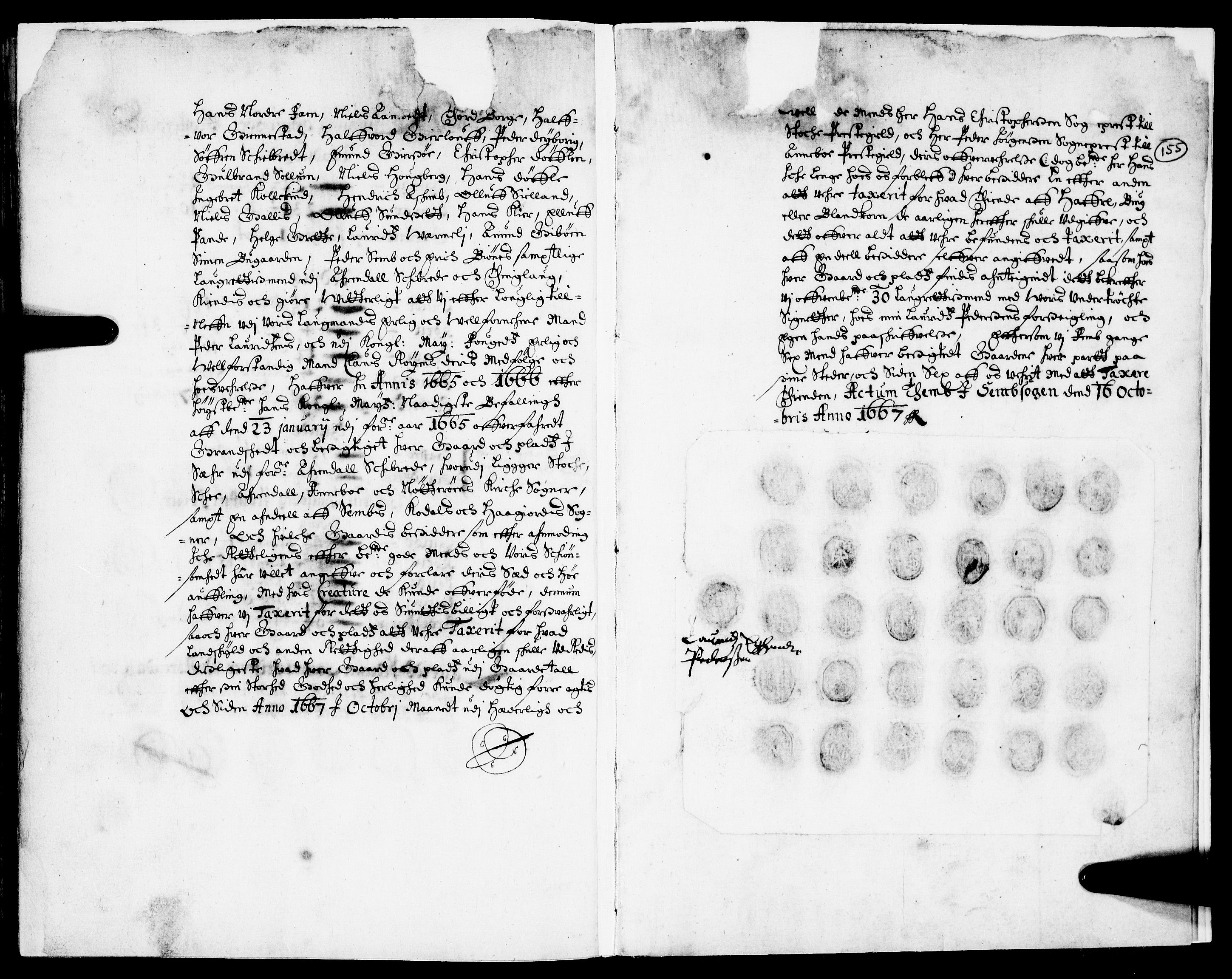 Rentekammeret inntil 1814, Realistisk ordnet avdeling, AV/RA-EA-4070/N/Nb/Nba/L0019: Tønsberg len, 1. del, 1668, p. 154b-155a