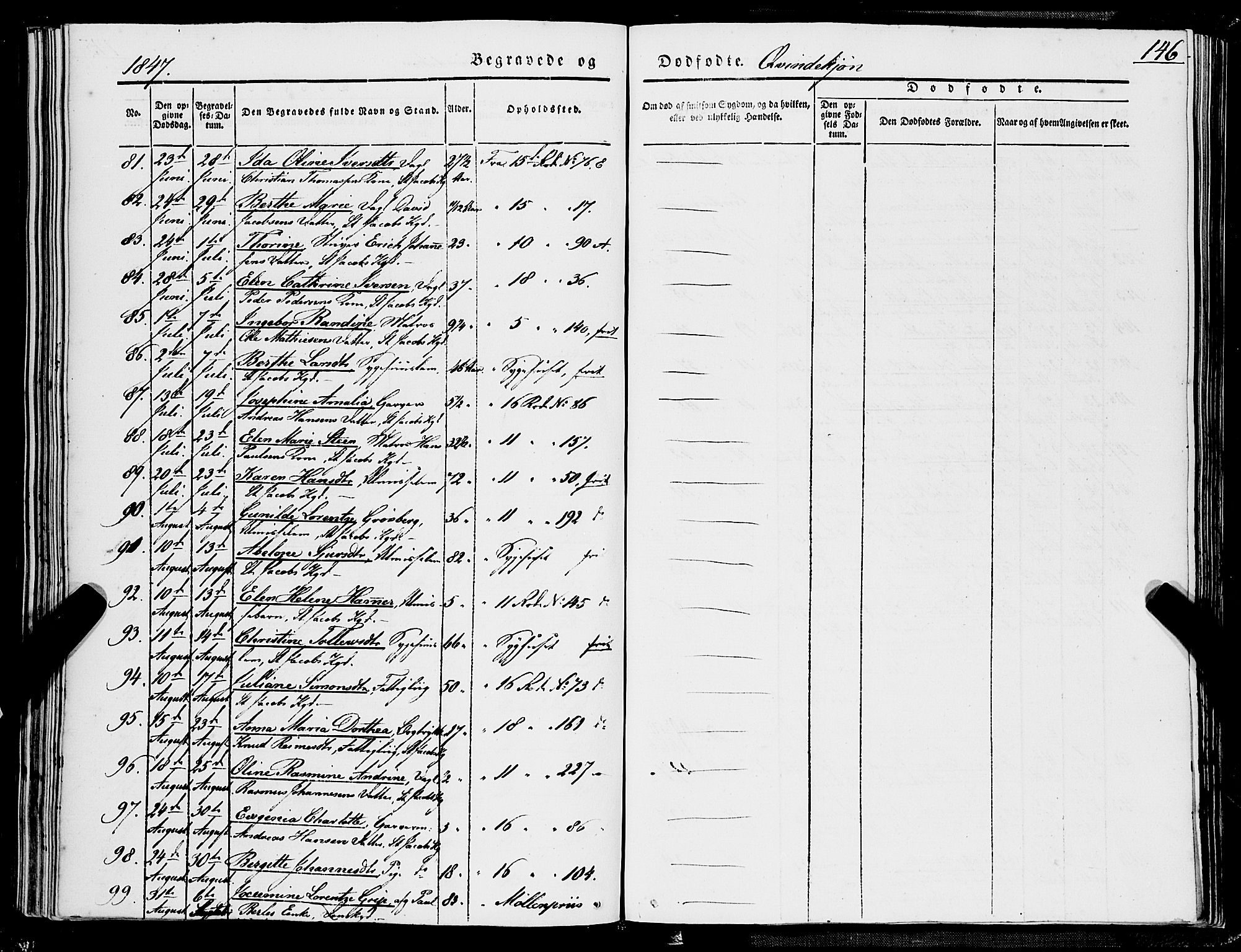 Domkirken sokneprestembete, AV/SAB-A-74801/H/Haa/L0040: Parish register (official) no. E 1, 1841-1853, p. 146