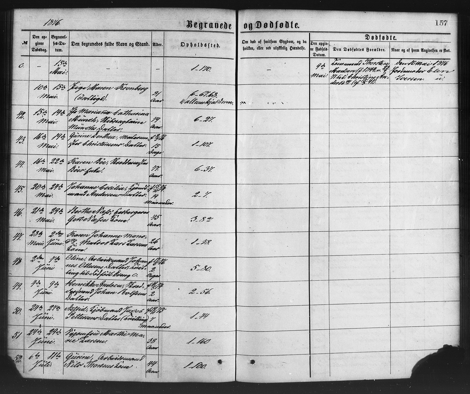 Nykirken Sokneprestembete, SAB/A-77101/H/Haa/L0043: Parish register (official) no. E 3, 1869-1882, p. 157