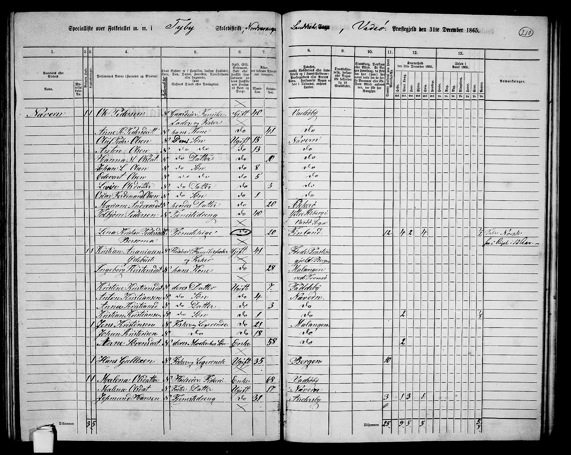 RA, 1865 census for Vadsø/Nord-Varanger, 1865, p. 37