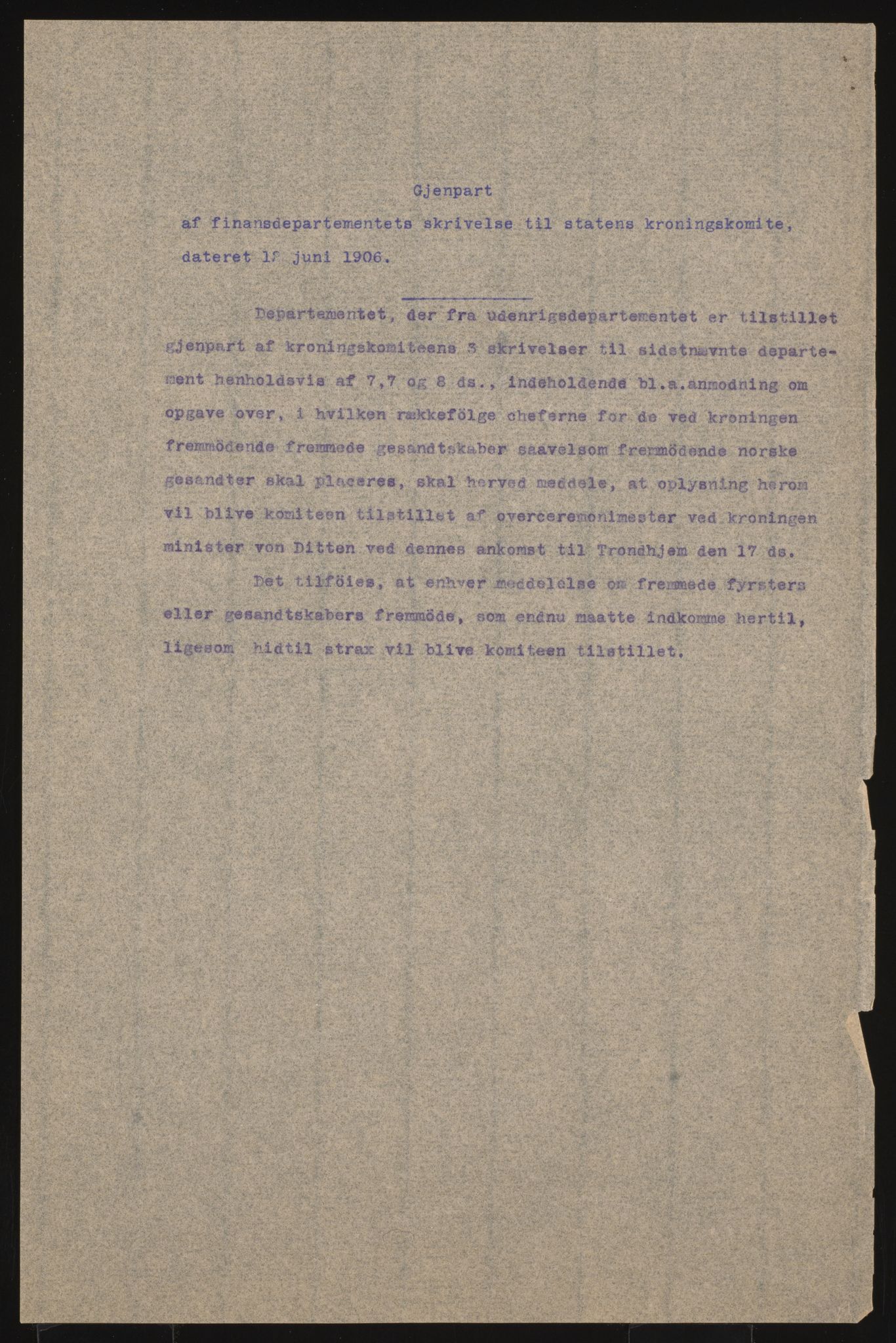 Utenriksdepartementet, RA/S-2259, 1894-1906, p. 276