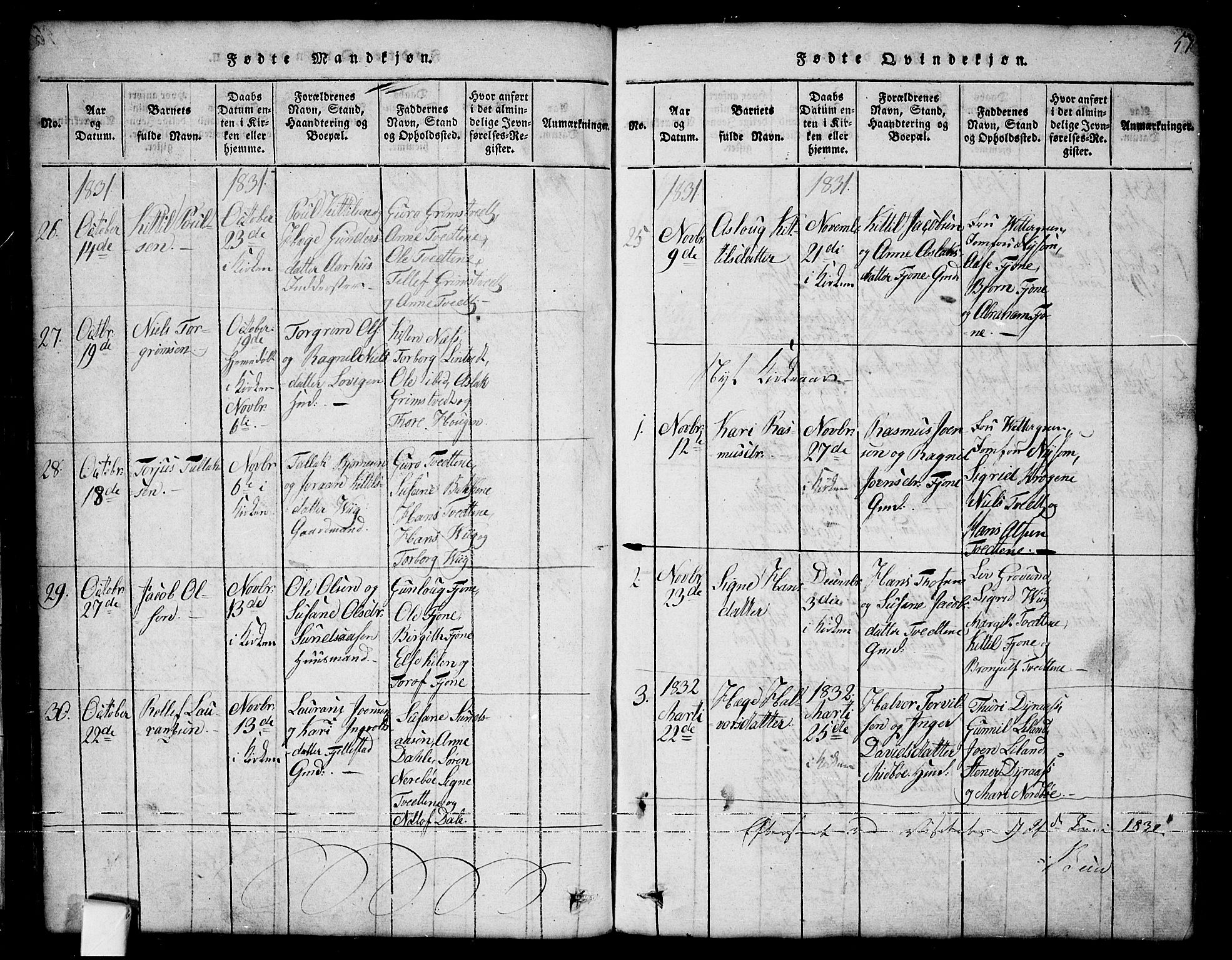 Nissedal kirkebøker, SAKO/A-288/G/Ga/L0001: Parish register (copy) no. I 1, 1814-1860, p. 57