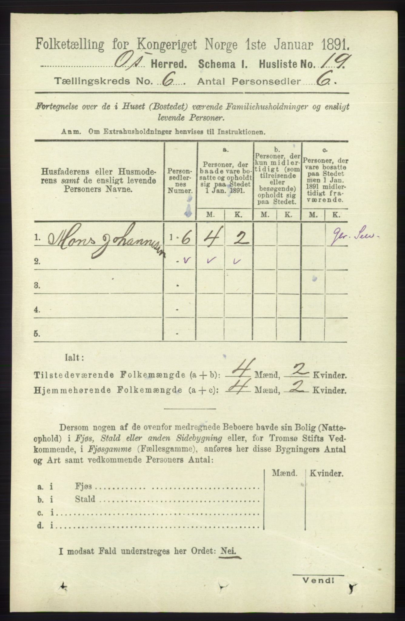 RA, 1891 census for 1243 Os, 1891, p. 1423