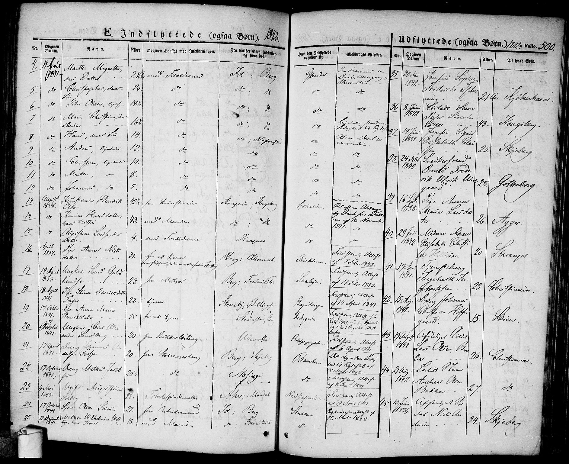 Halden prestekontor Kirkebøker, AV/SAO-A-10909/F/Fa/L0005: Parish register (official) no. I 5, 1834-1845, p. 500