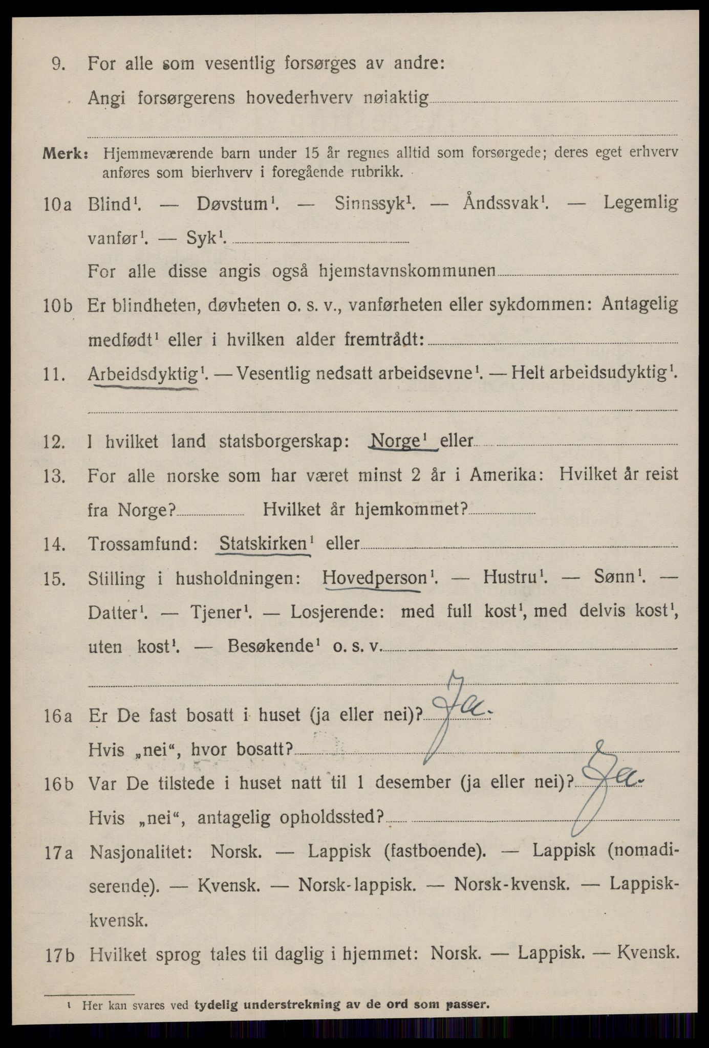 SAT, 1920 census for Selbu, 1920, p. 7853