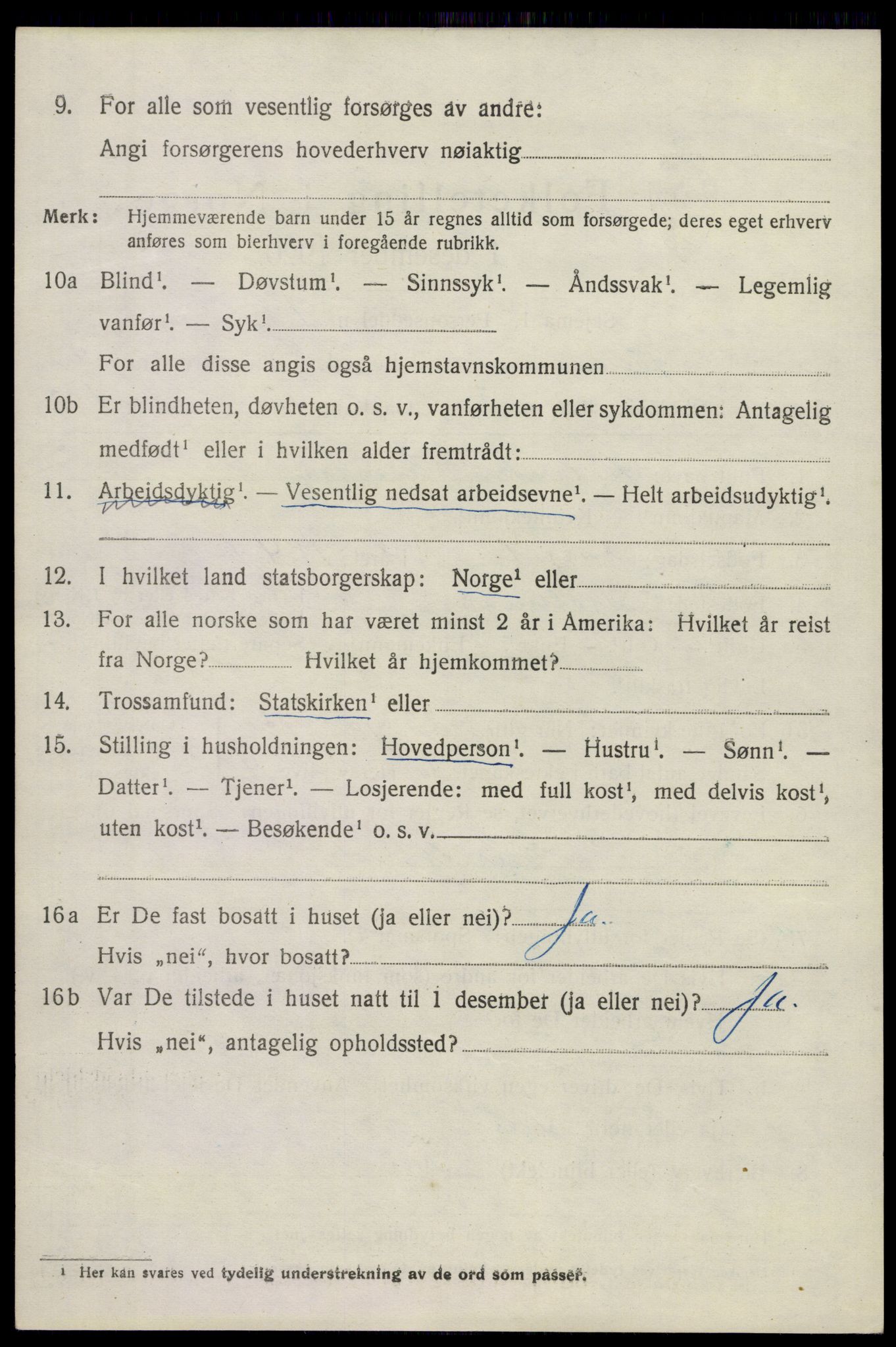 SAKO, 1920 census for Tjølling, 1920, p. 7520