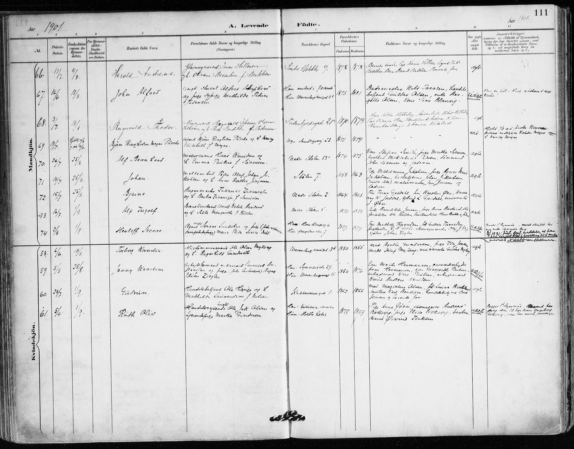 Mariakirken Sokneprestembete, SAB/A-76901/H/Haa/L0008: Parish register (official) no. A 8, 1893-1942, p. 111